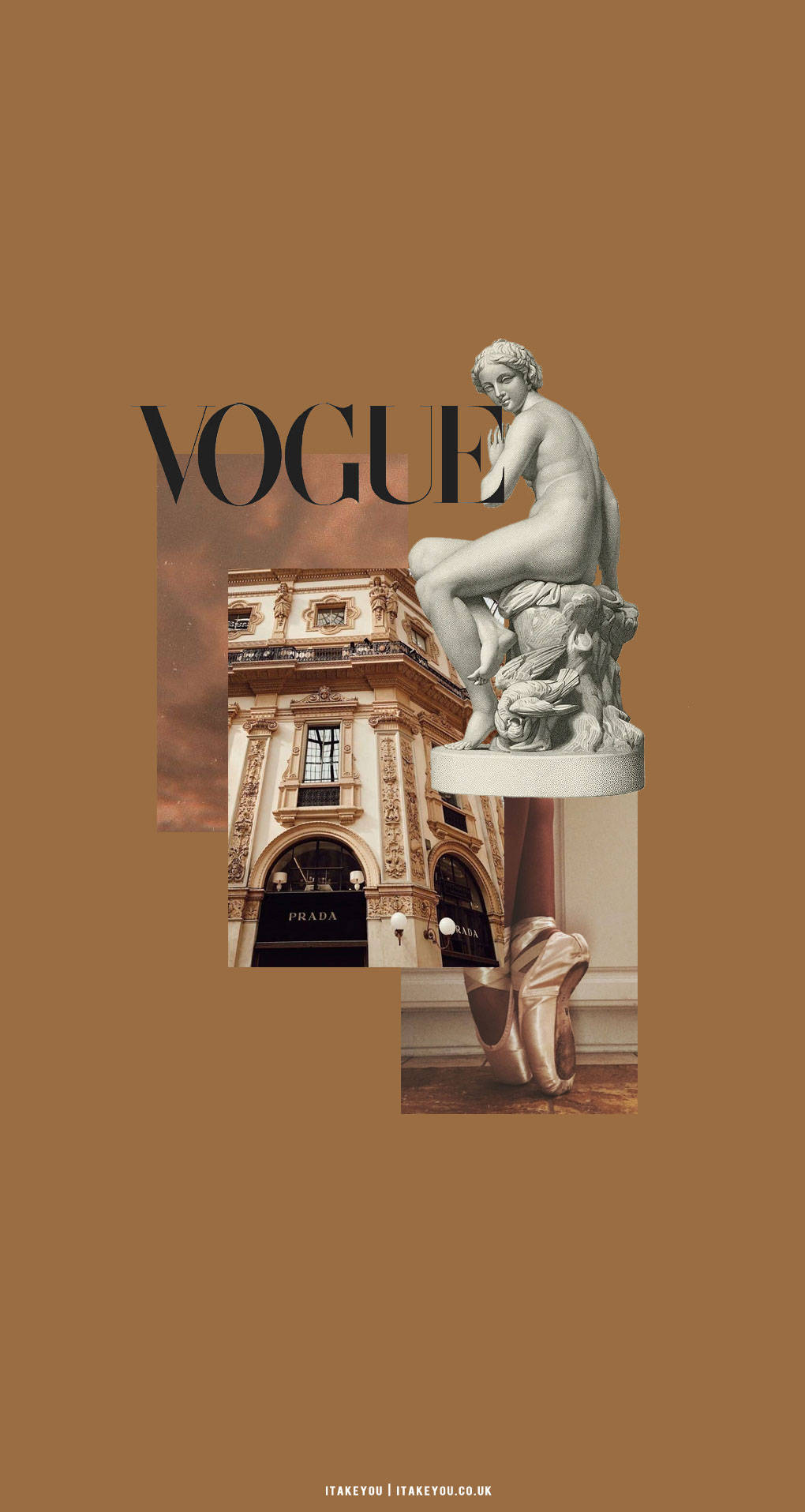 Эстетика журнала Vogue в бежево-коричневых тонах Обои