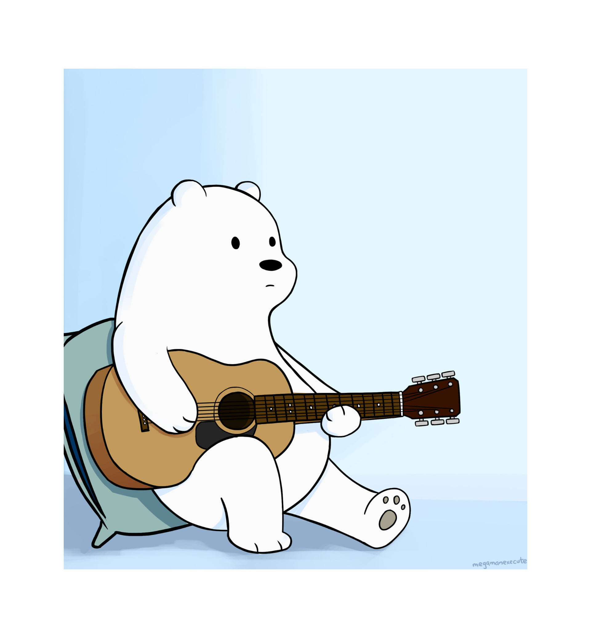 Айс Бэр из «We Bare Bears» играет на гитаре Обои
