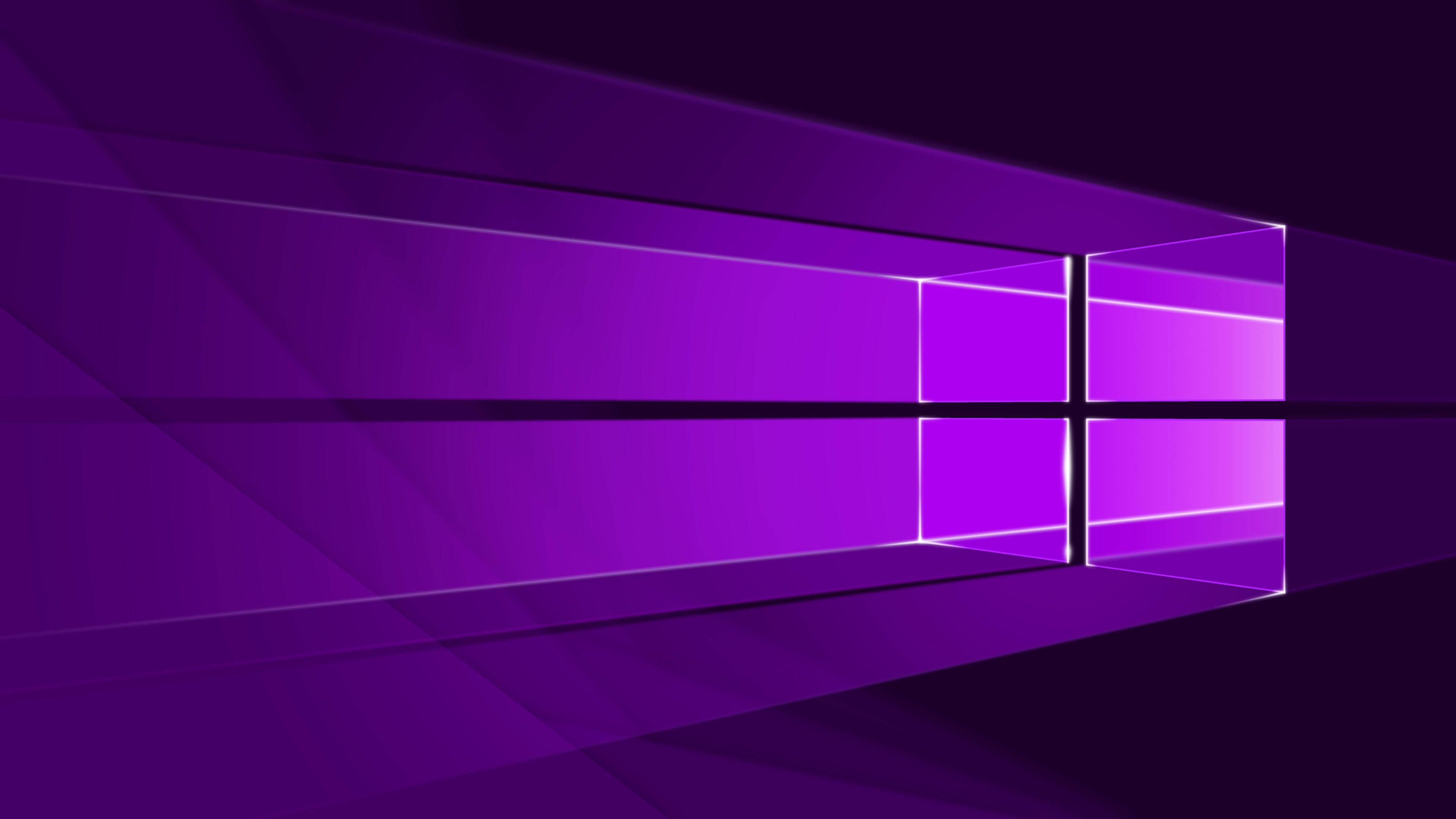 Темный неоновый фиолетовый логотип Windows Обои