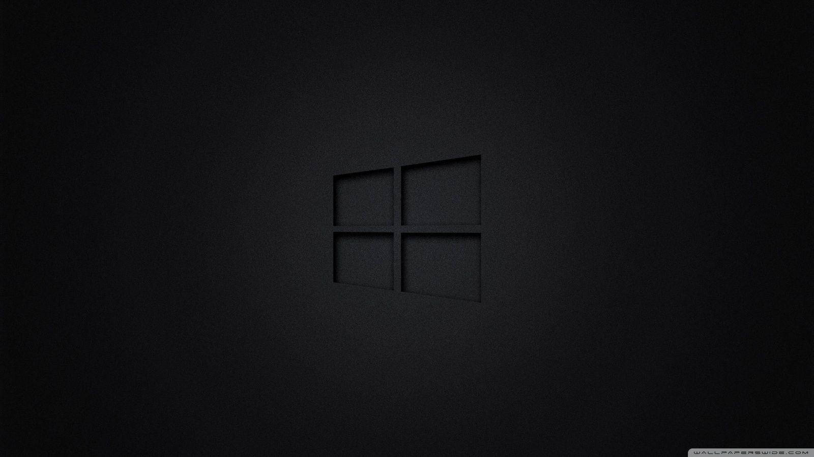 Черная иконка Windows на ПК Обои