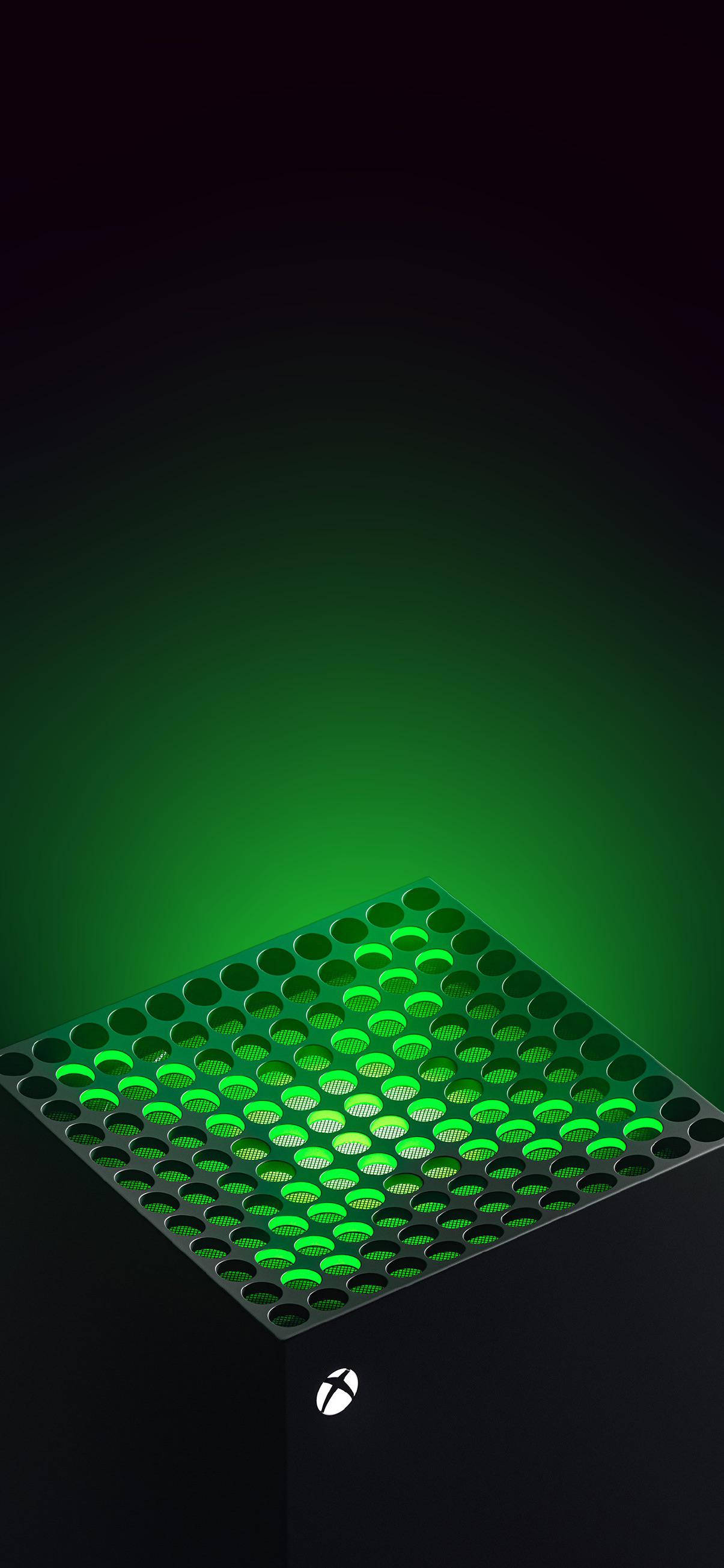 Xbox Series X зеленый свет Обои