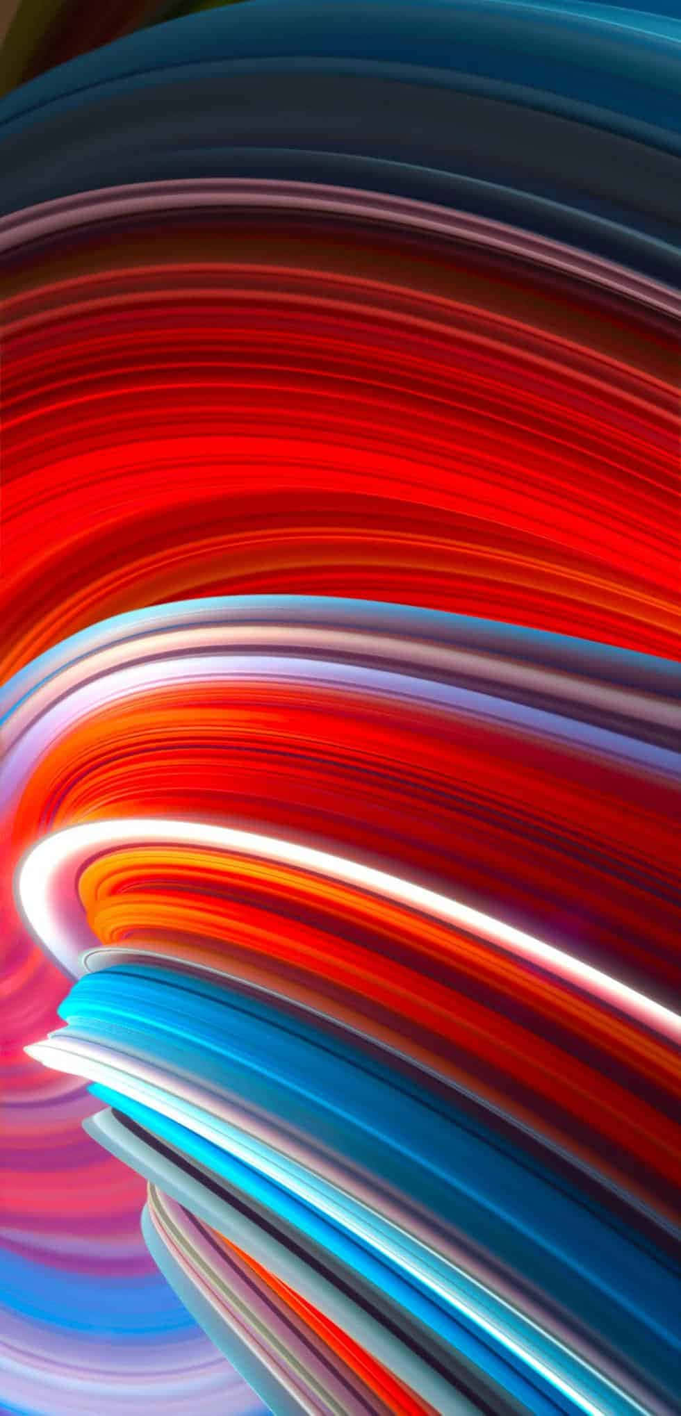 Смартфон Xiaomi на абстрактном фоне Обои