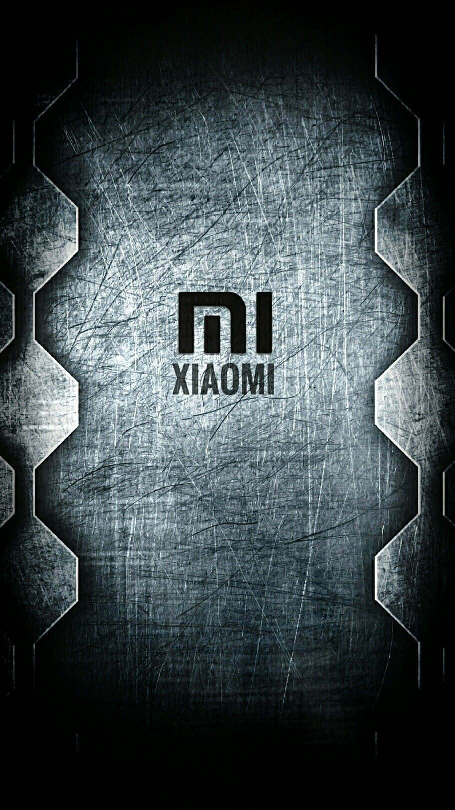 Стильный смартфон Xiaomi на абстрактном фоне Обои