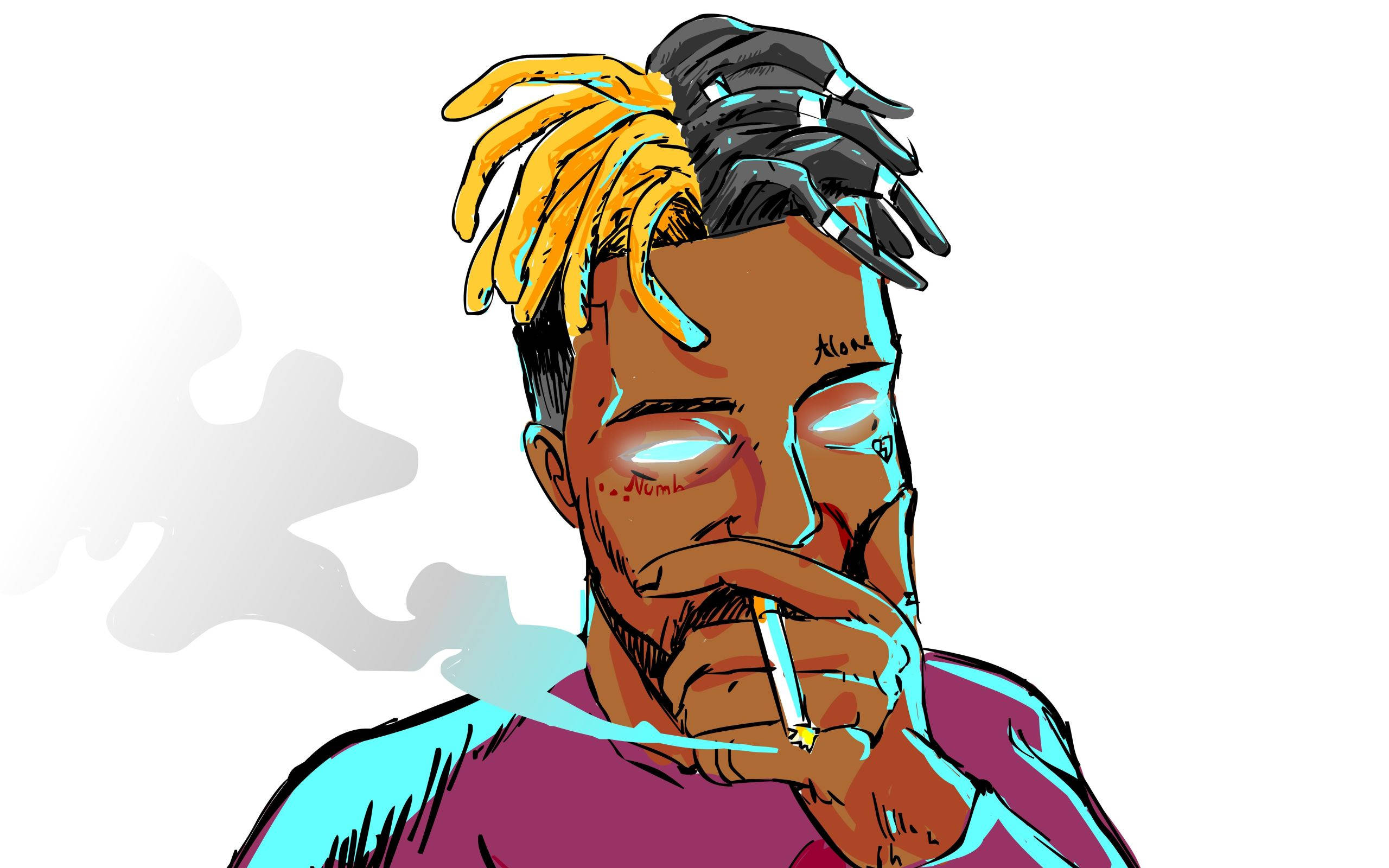 Xxxtentacion аниме с сигаретой Обои