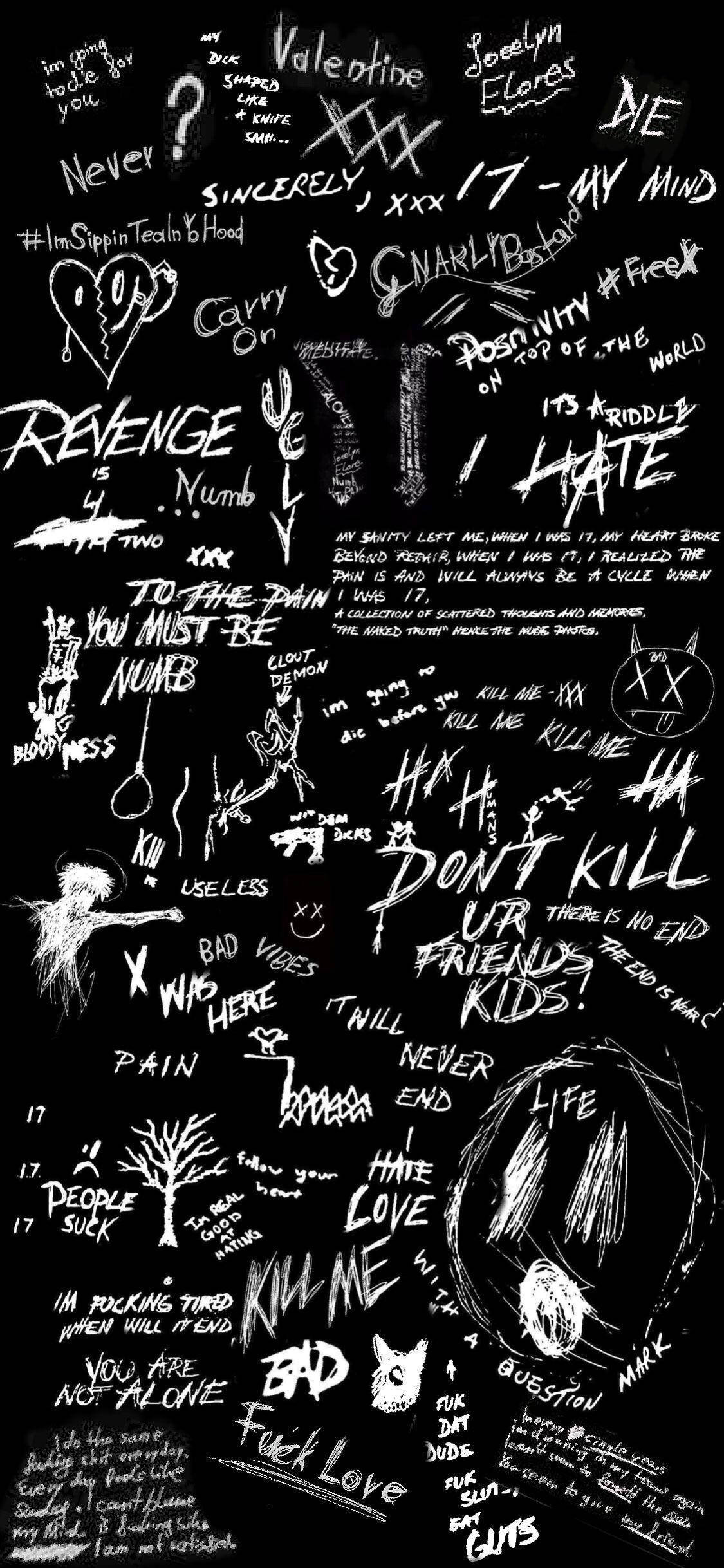 XXXTentacion Эстетичный коллаж из текстов песен Обои