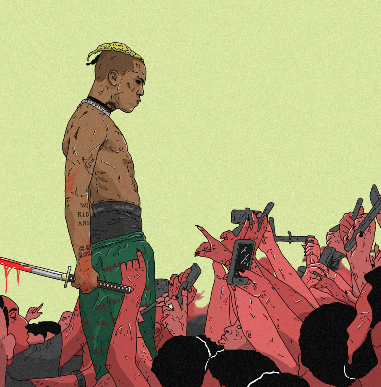 Xxxtentacion Аниме в Толпе Обои