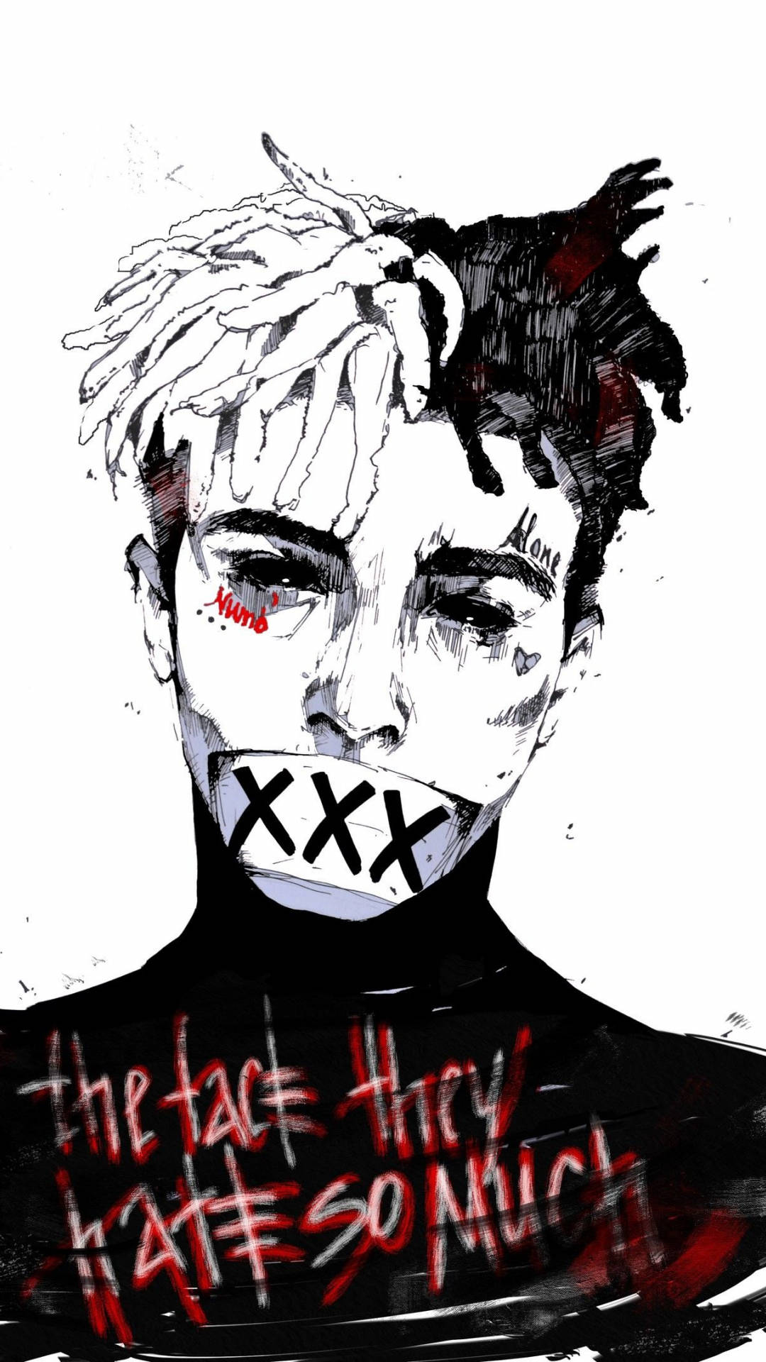 Аниме-рисунок Xxxtentacion Обои