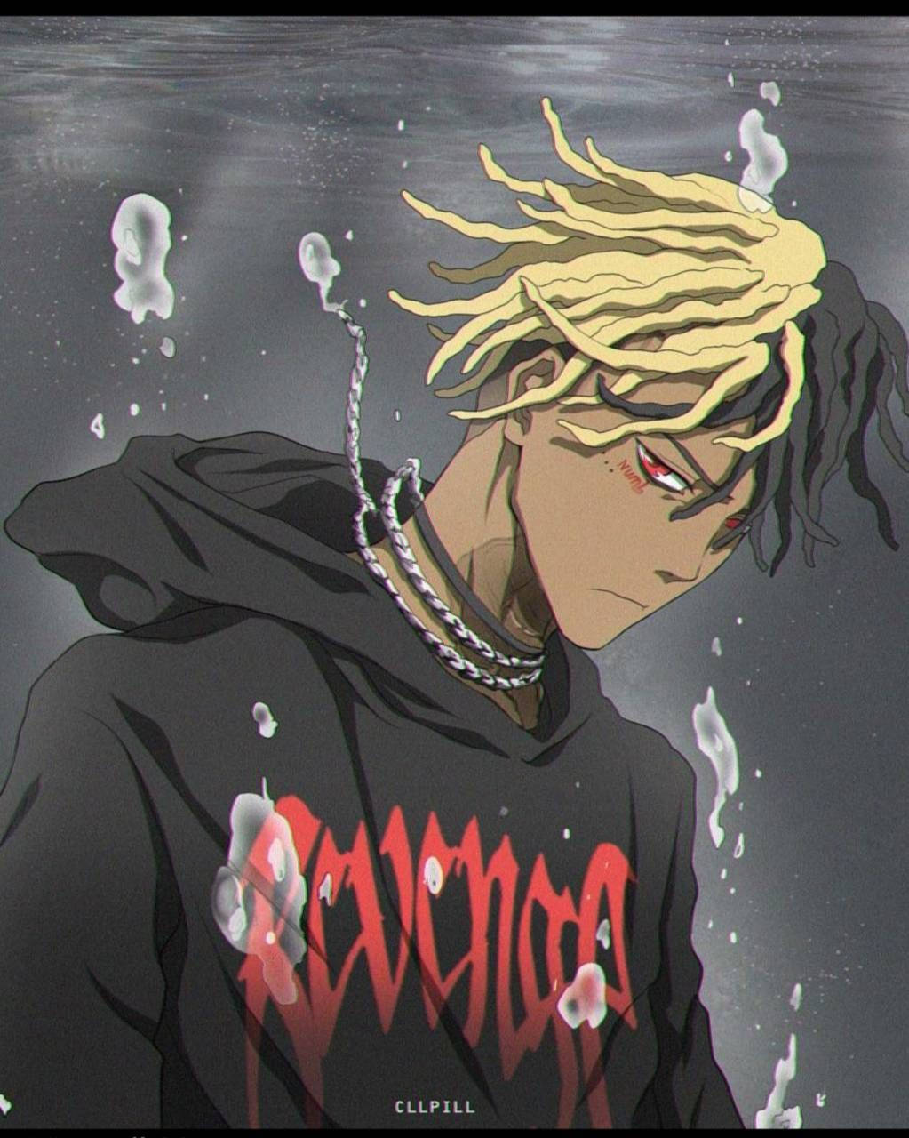 Xxxtentacion Аниме в черной куртке Обои