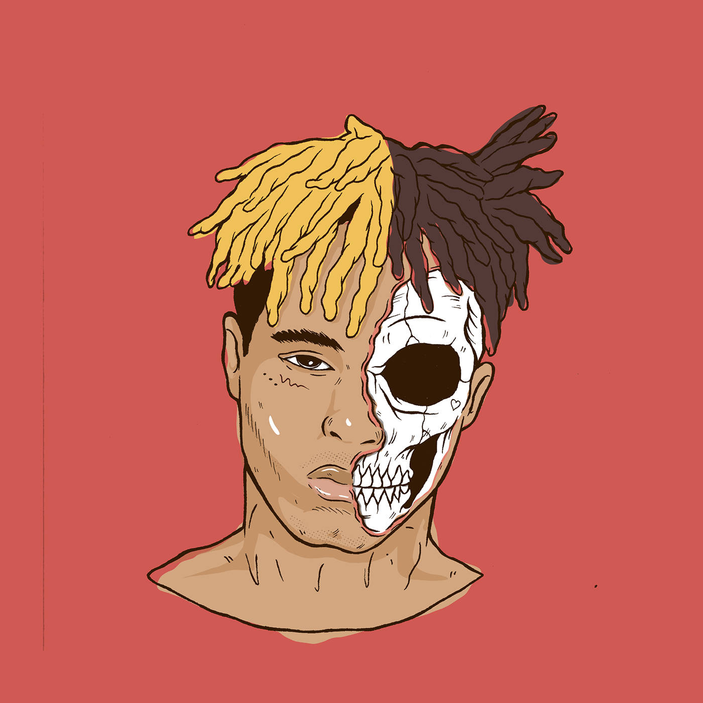 Арт в стиле аниме, вдохновленный XXXTentacion Обои