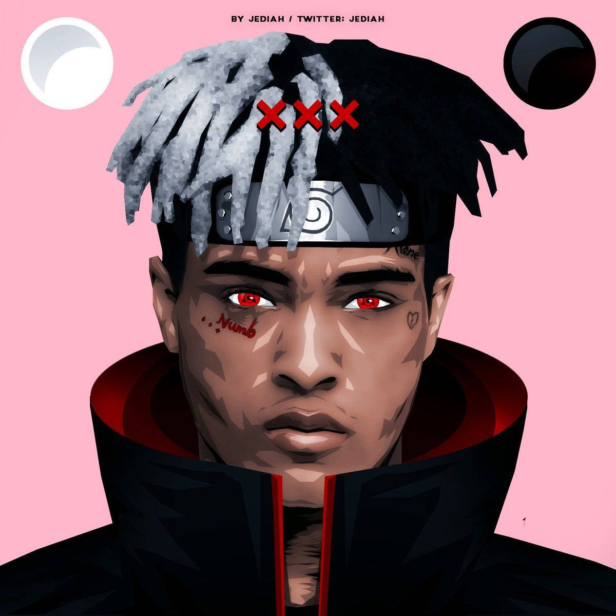Аниме-образ Xxxtentacion с повязкой Наруто Обои