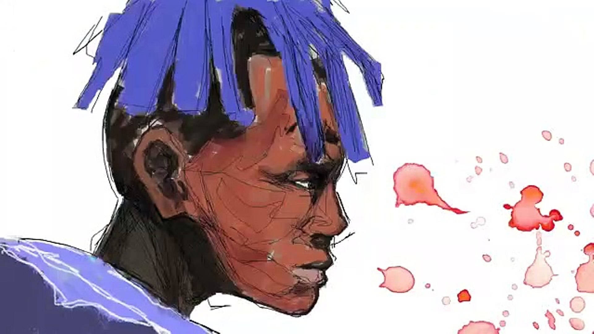 Xxxtentacion аниме акварель арт Обои