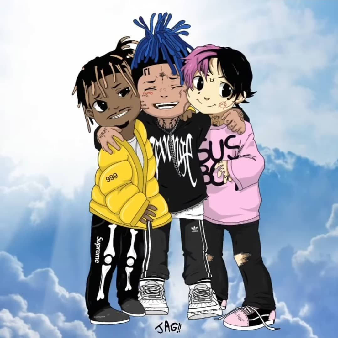 XXXTentacion аниме и друзья Обои