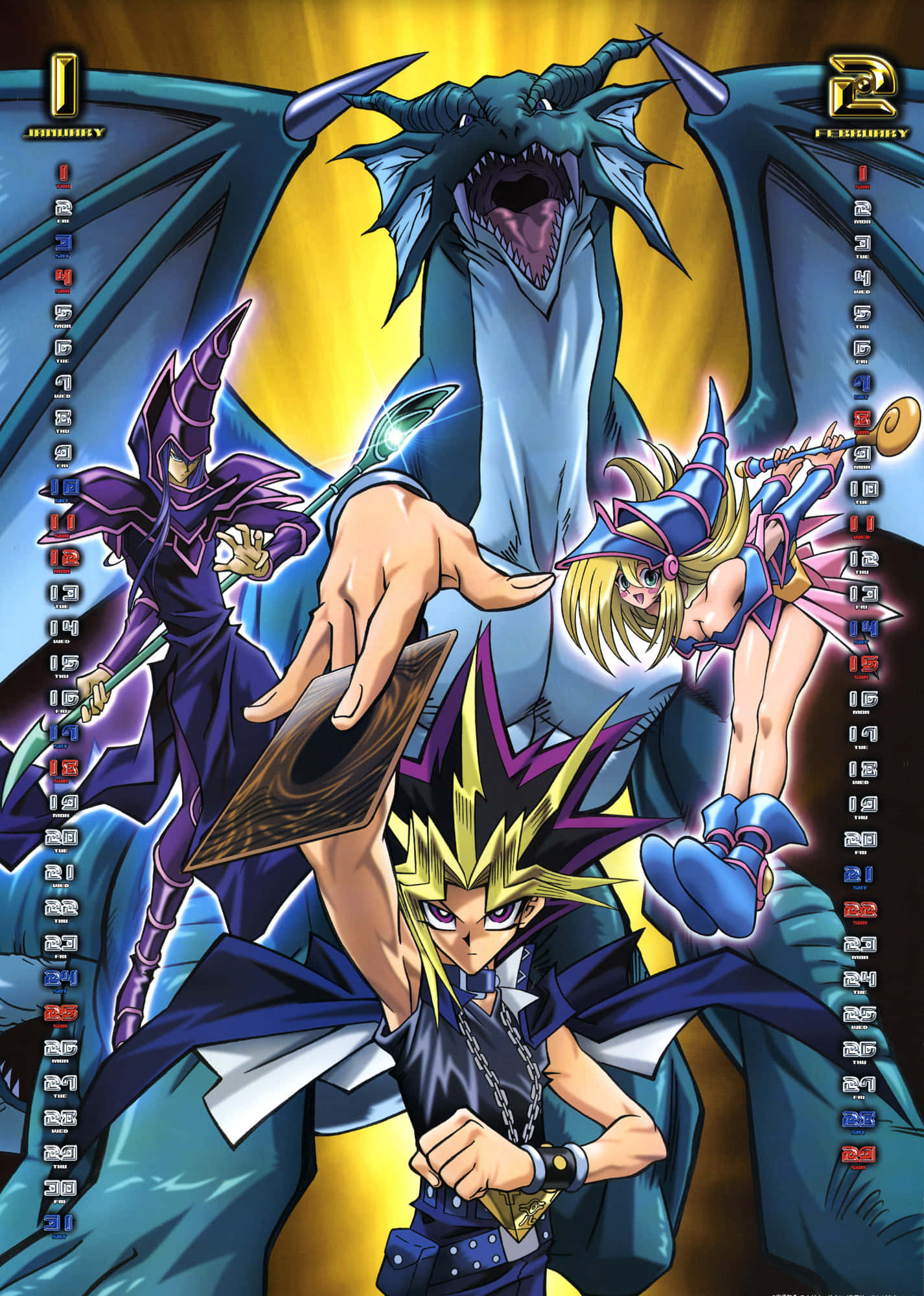 Легендарный Тёмный Маг из Yu-Gi-Oh! в действии Обои