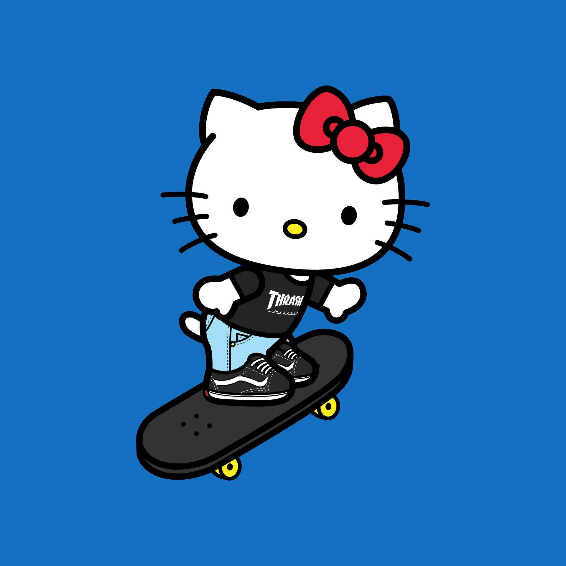 Аватарка Hello Kitty на роликах Обои