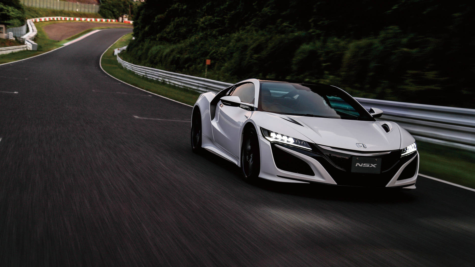 Обои автомобиль 4k жемчужно-белый Honda NSX