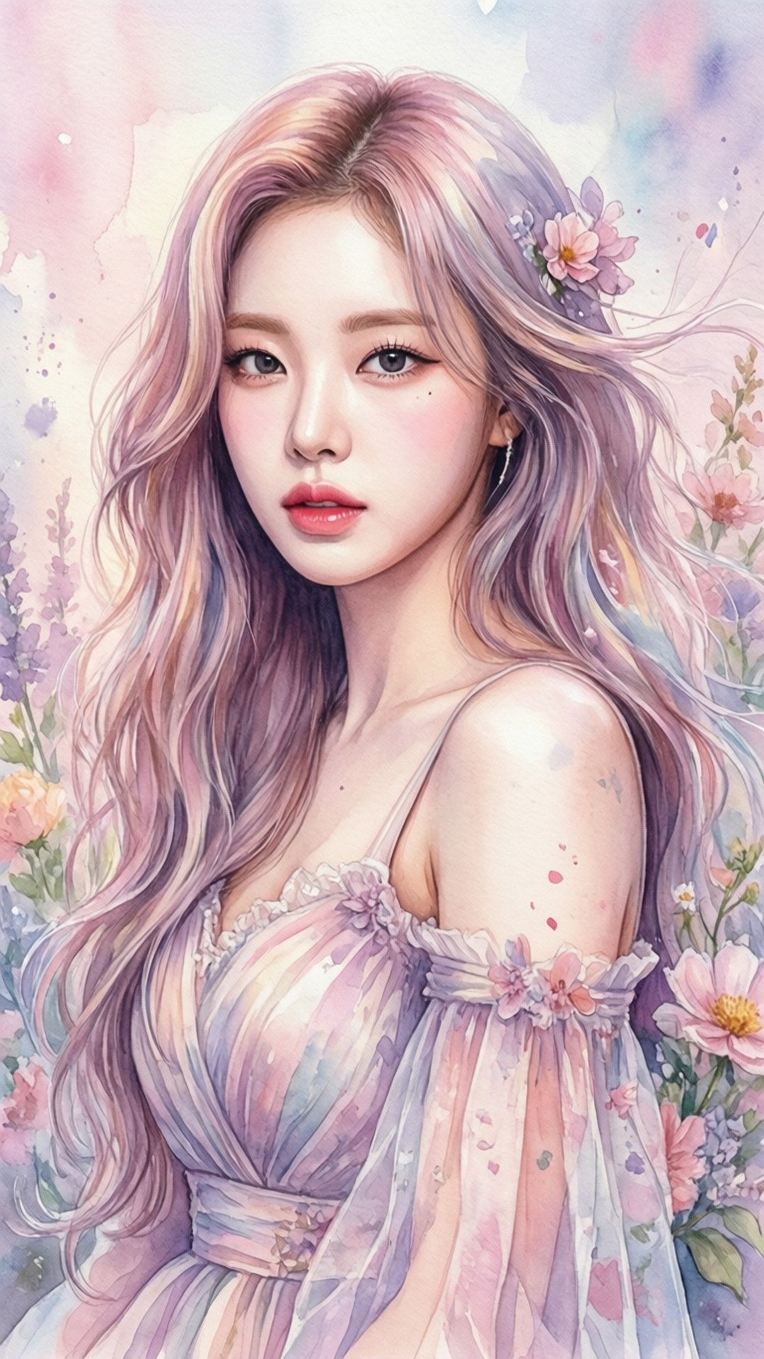 Акварельный K-pop айдол Обои