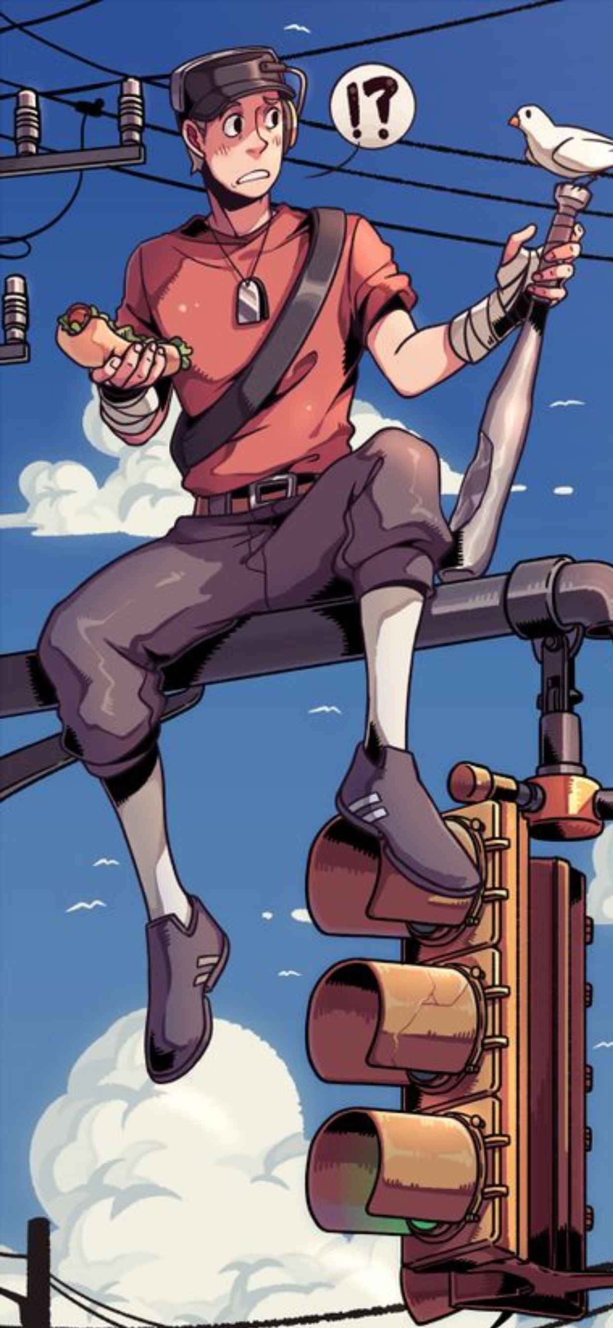 Анимированный разведчик на светофоре iPhone Xs Max Team Fortress 2 Background Обои