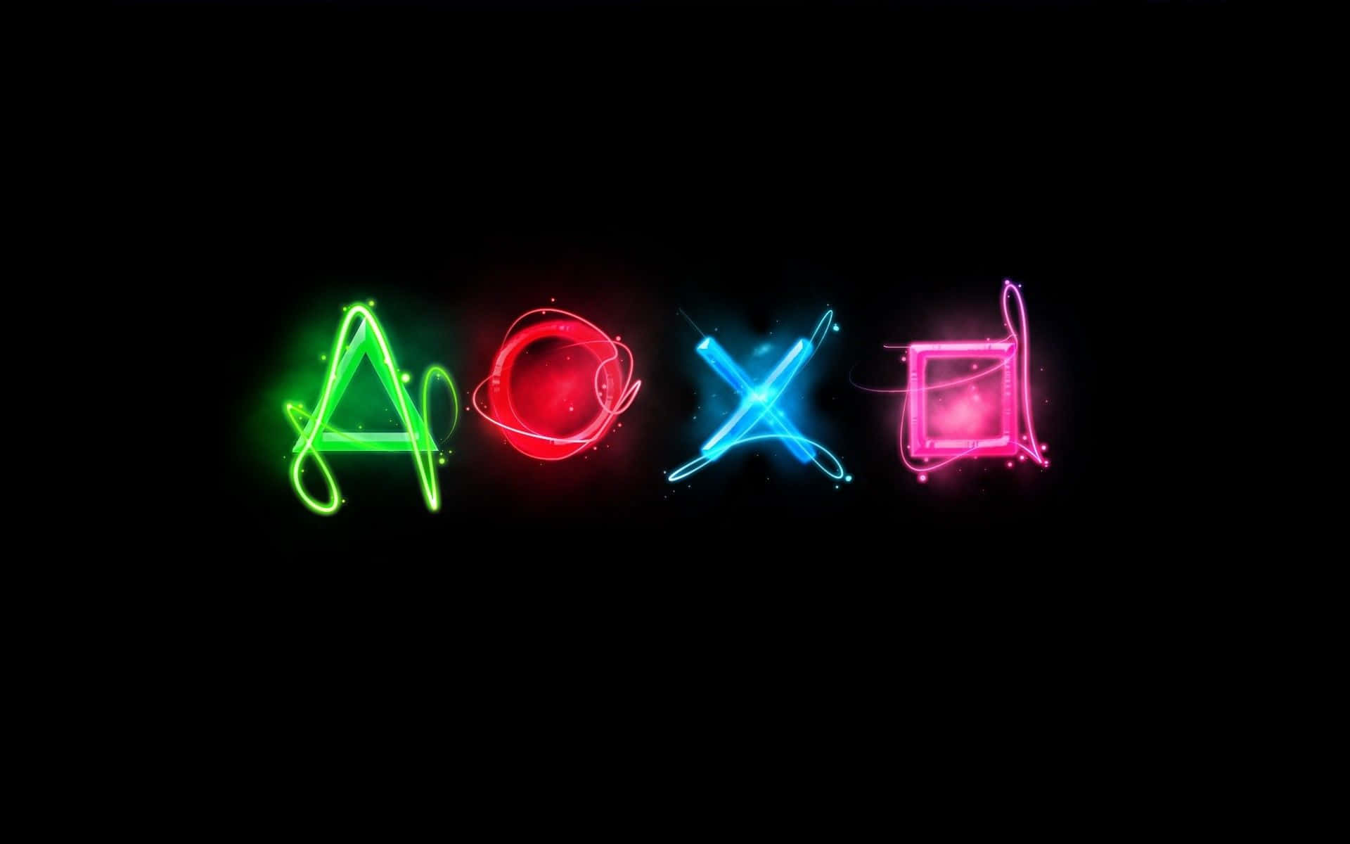 Большие крутые неоновые значки кнопок управления PS4 Обои