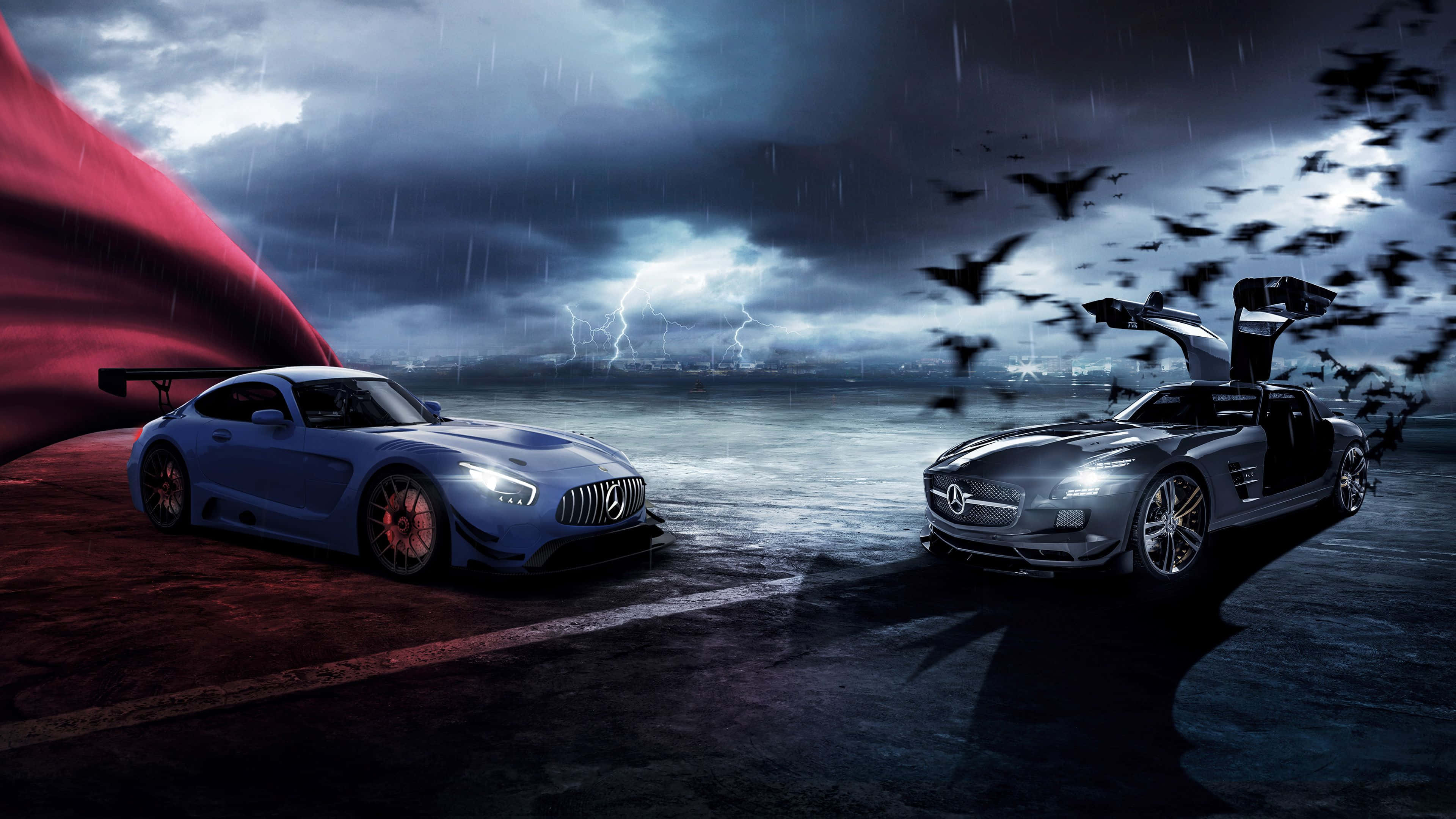 Бэтмен Супермен Машины Mercedes AMG Обои