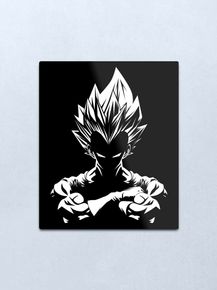 Вегета из Dragon Ball в черно-белом стиле Обои