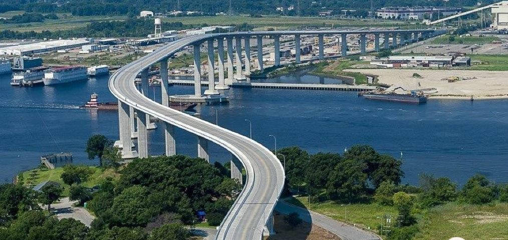 Великолепный вид на мост Саут-Норфолк Джордан в Чесапике Обои