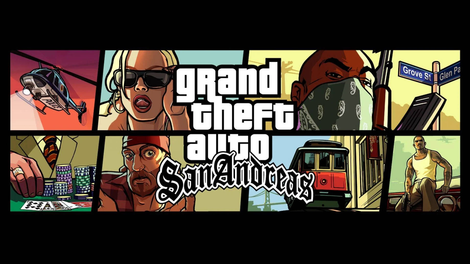 Великолепный игровой постер 4K Grand Theft Auto: San Andreas Обои