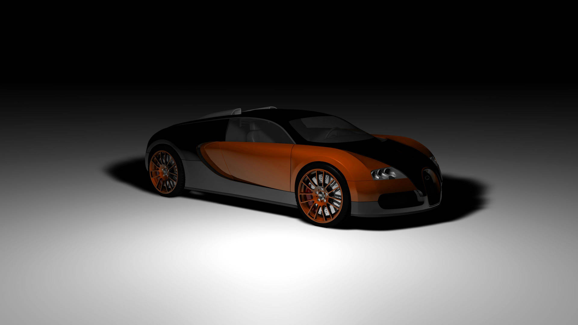 Обои с элегантным оранжевым Bugatti Veyron