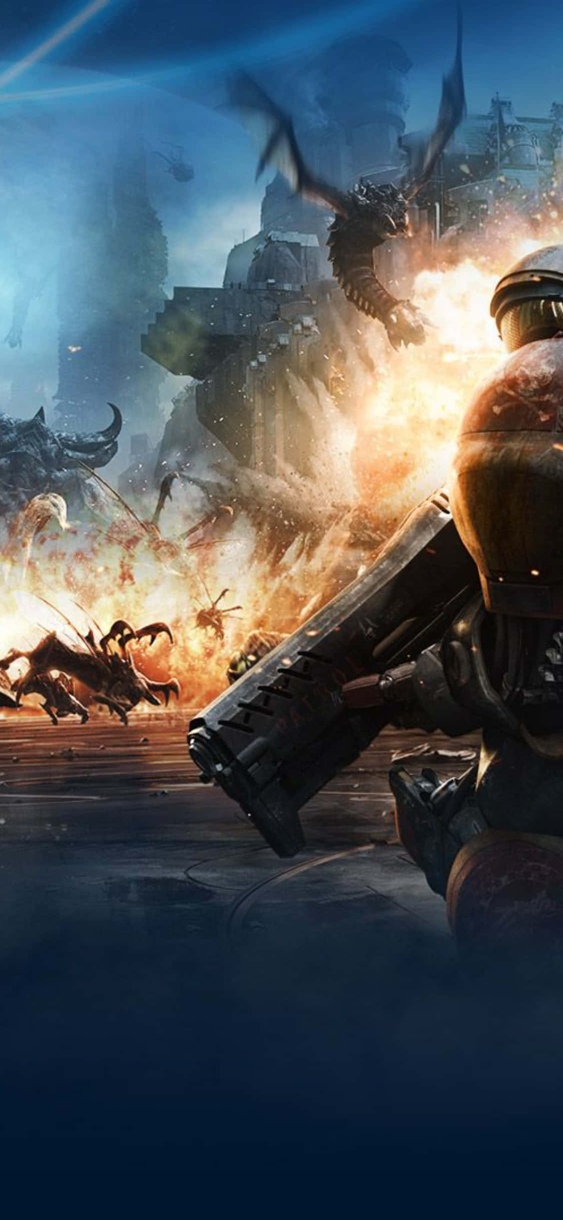 Взгляд в высокотехнологичный мир StarCraft II на iPhone X Обои