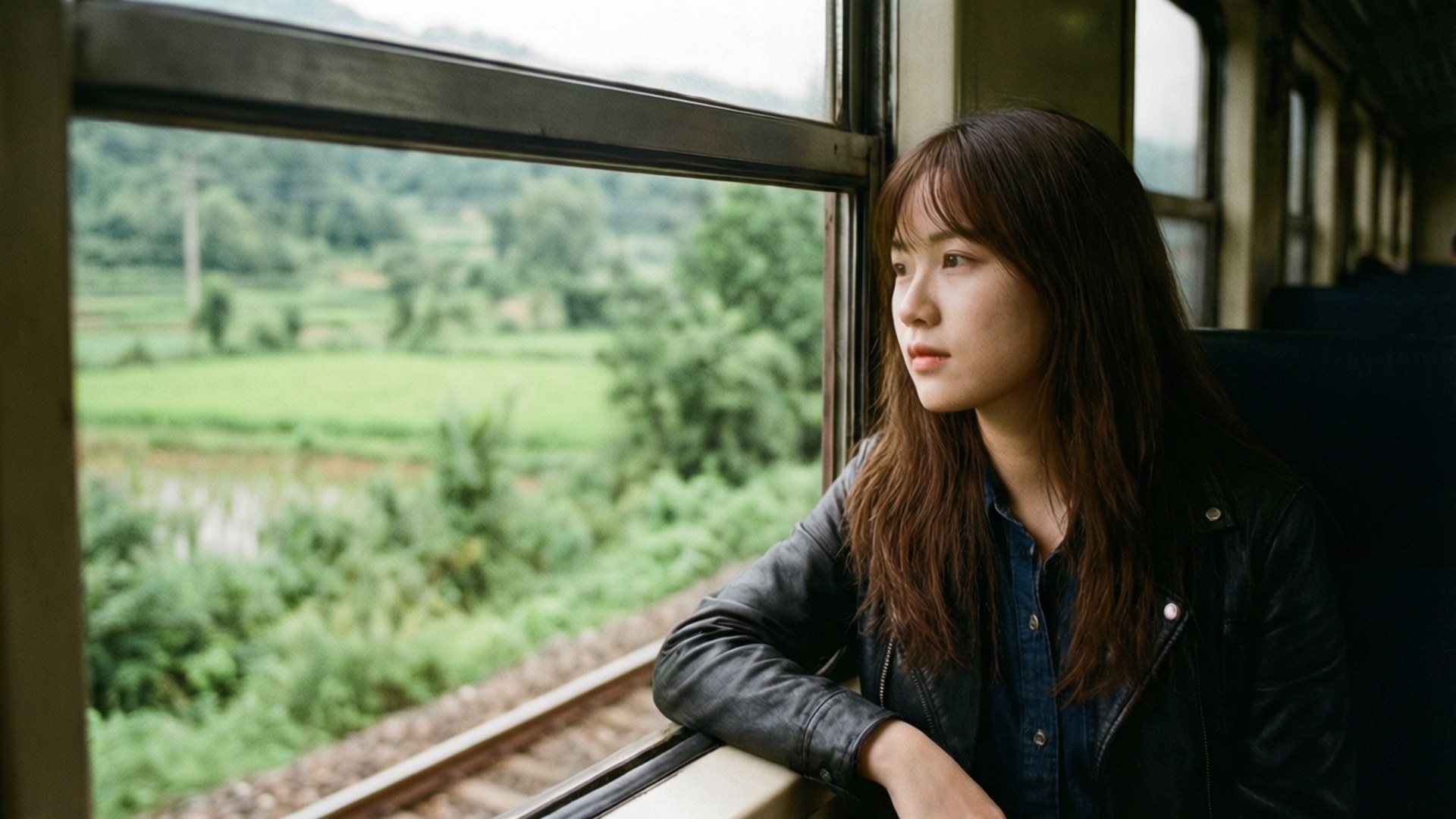 Вид из окна поезда Обои