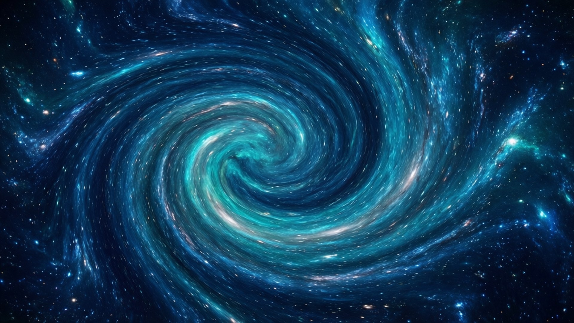 Голубая космическая воронка Обои