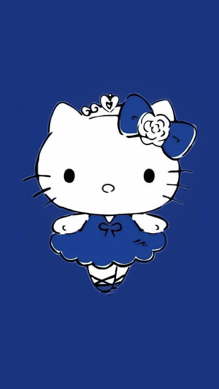 Голубая эстетика Hello Kitty Обои
