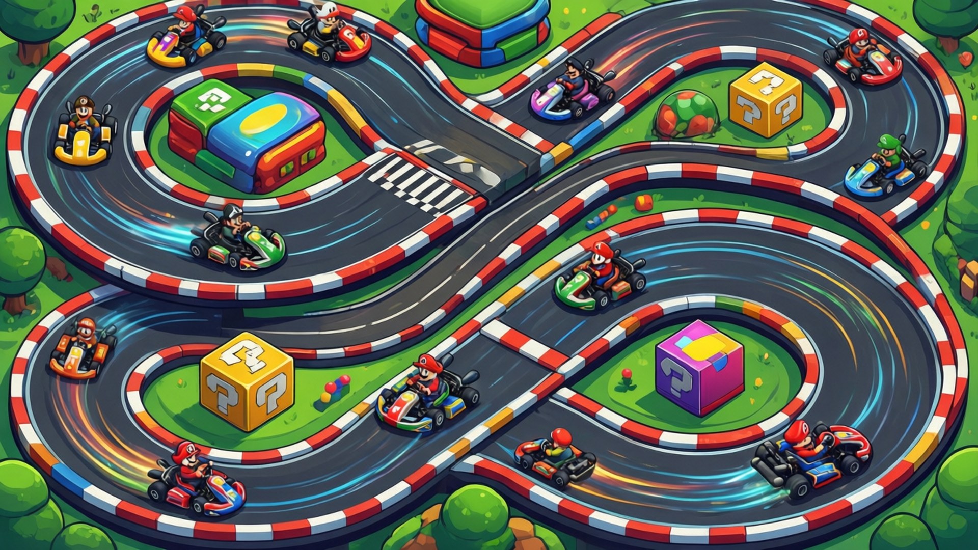Гоночная трасса Mario Kart Обои