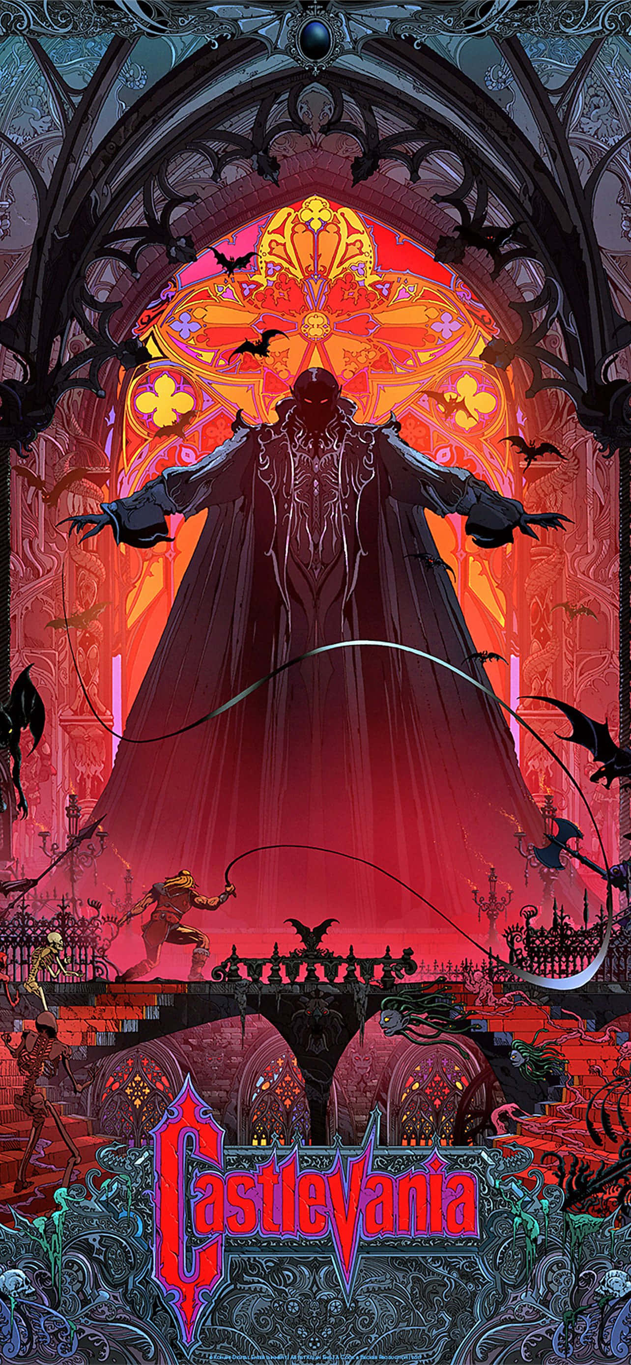 Готический замок под луной — кадр из Castlevania Обои