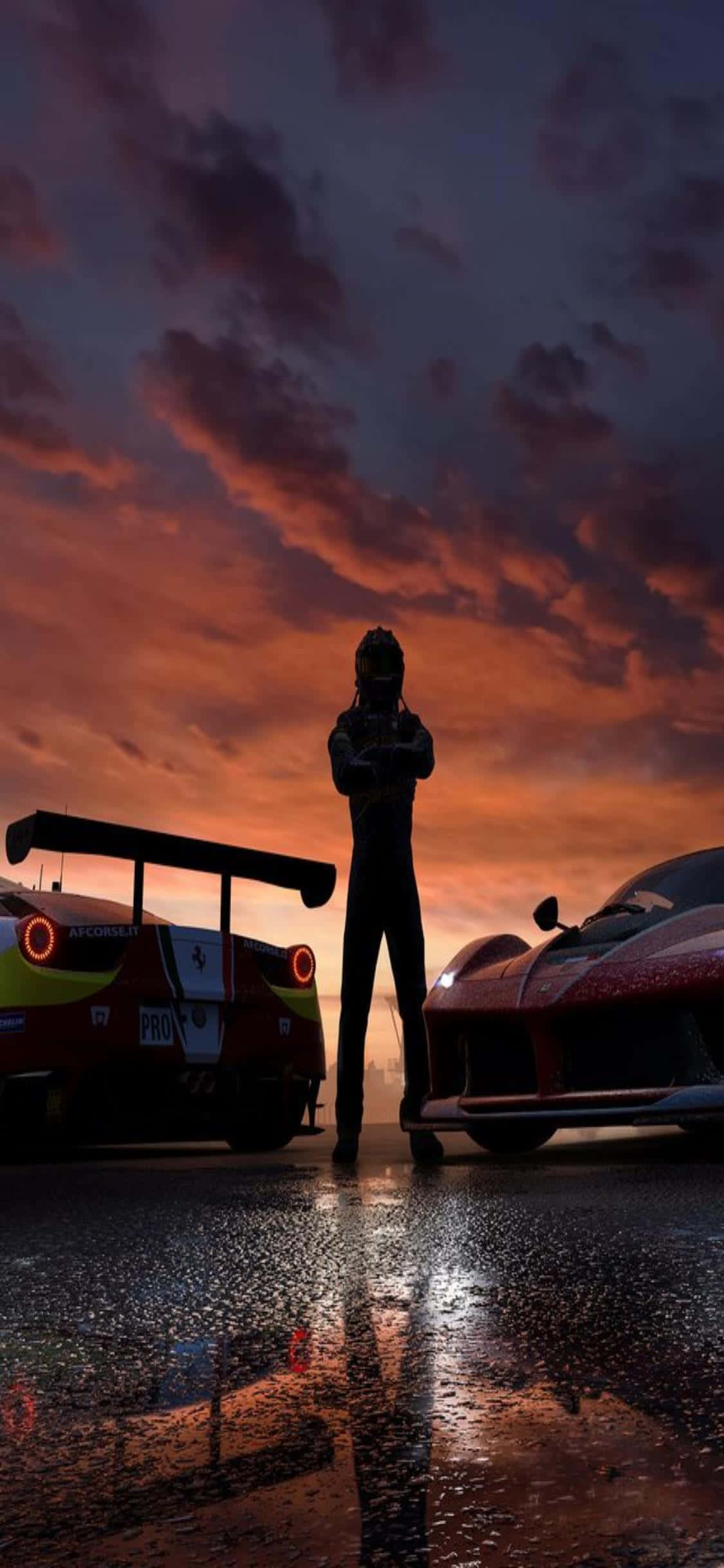 Подготовка сцены для вашего гоночного приключения с iPhone Xs и Forza Horizon 4 Обои