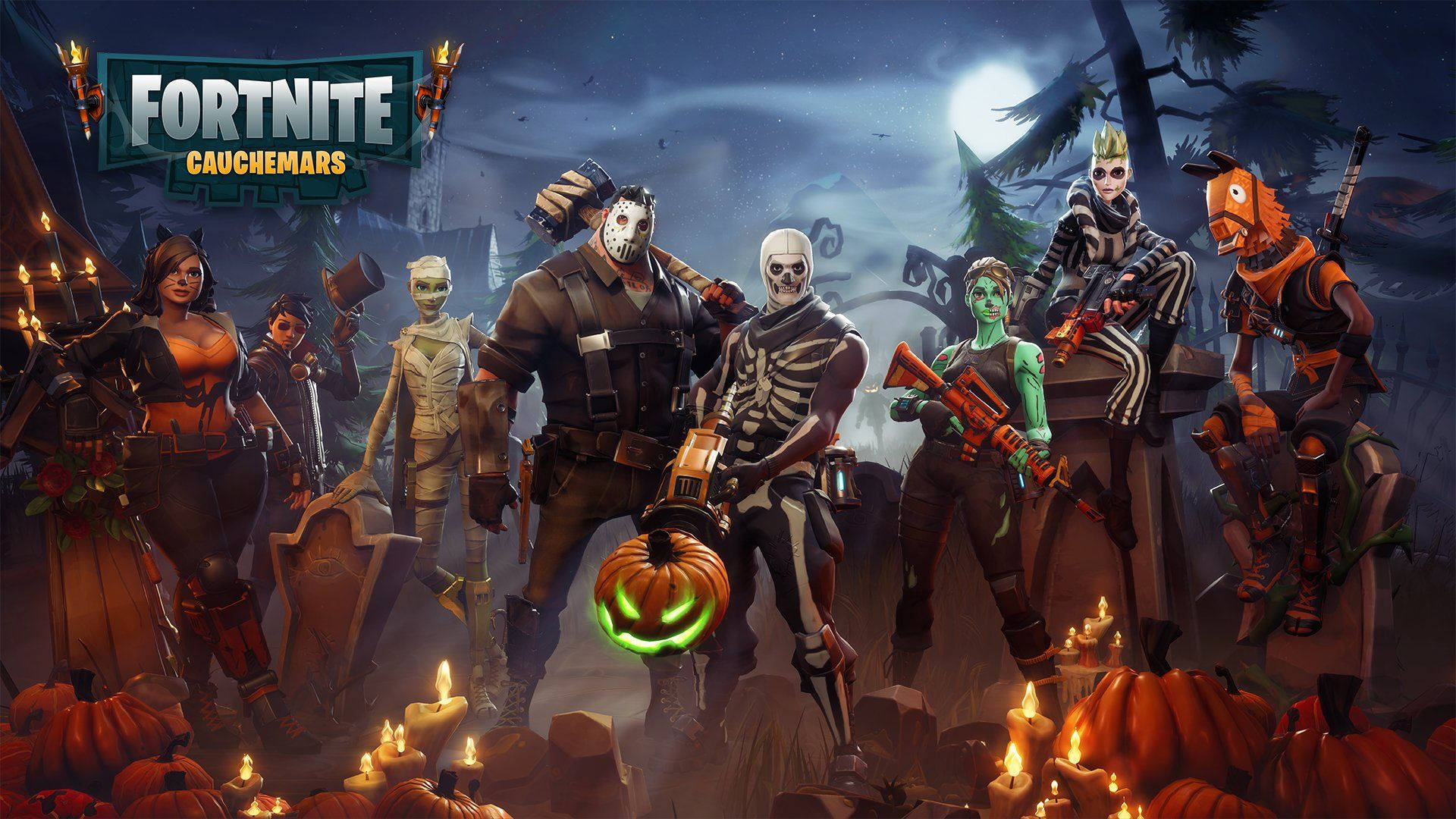 Новые скины на тему Хэллоуина в Fortnite, HD обои.