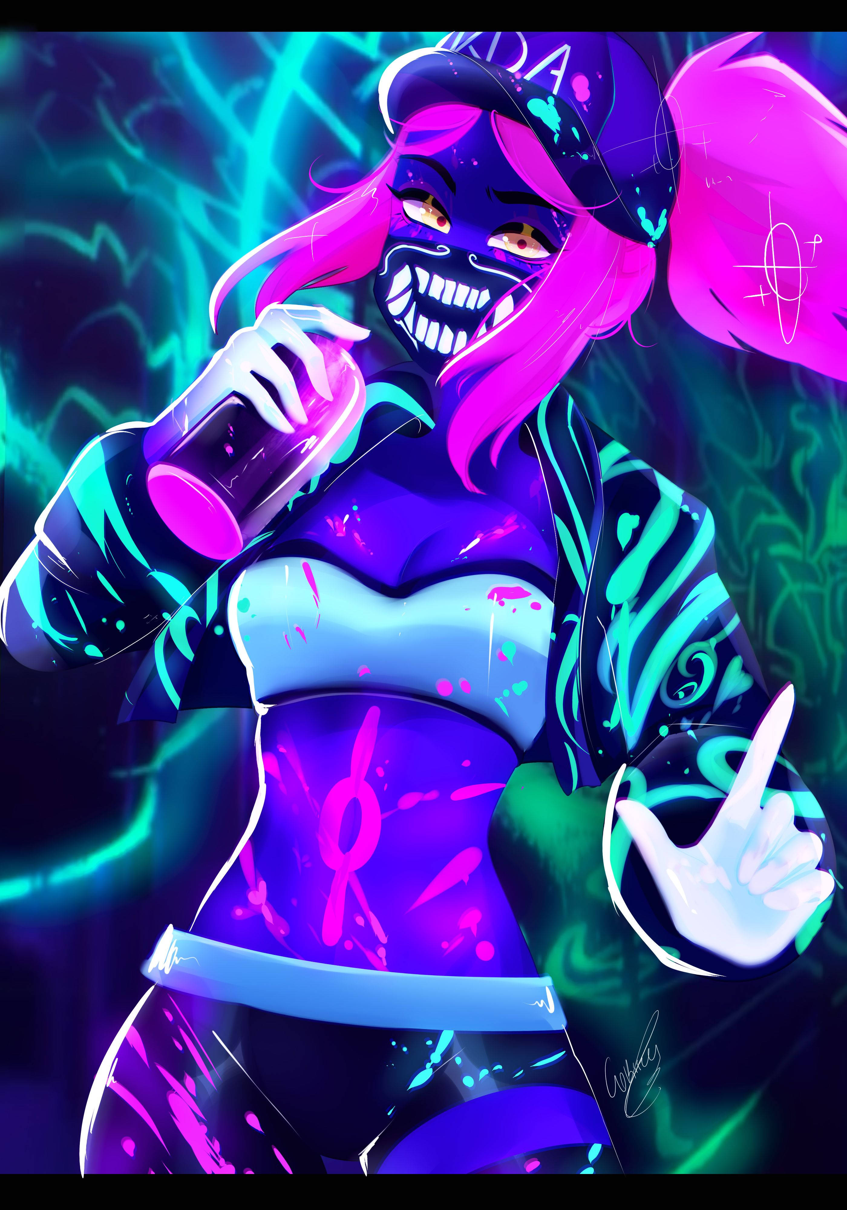 Графическое искусство LoL KDA Акали Обои