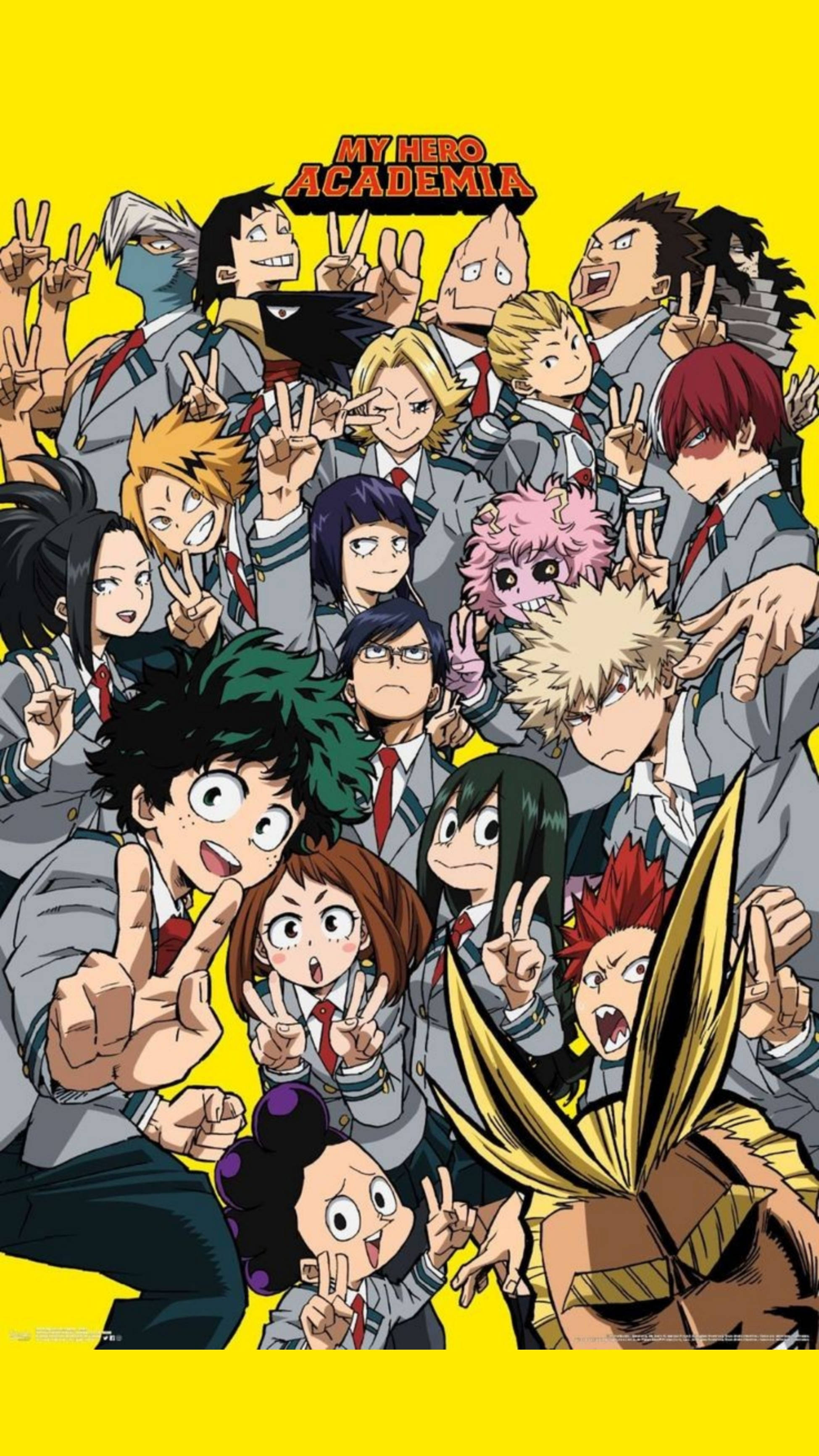 Групповой постер My Hero Academia iPhone Обои