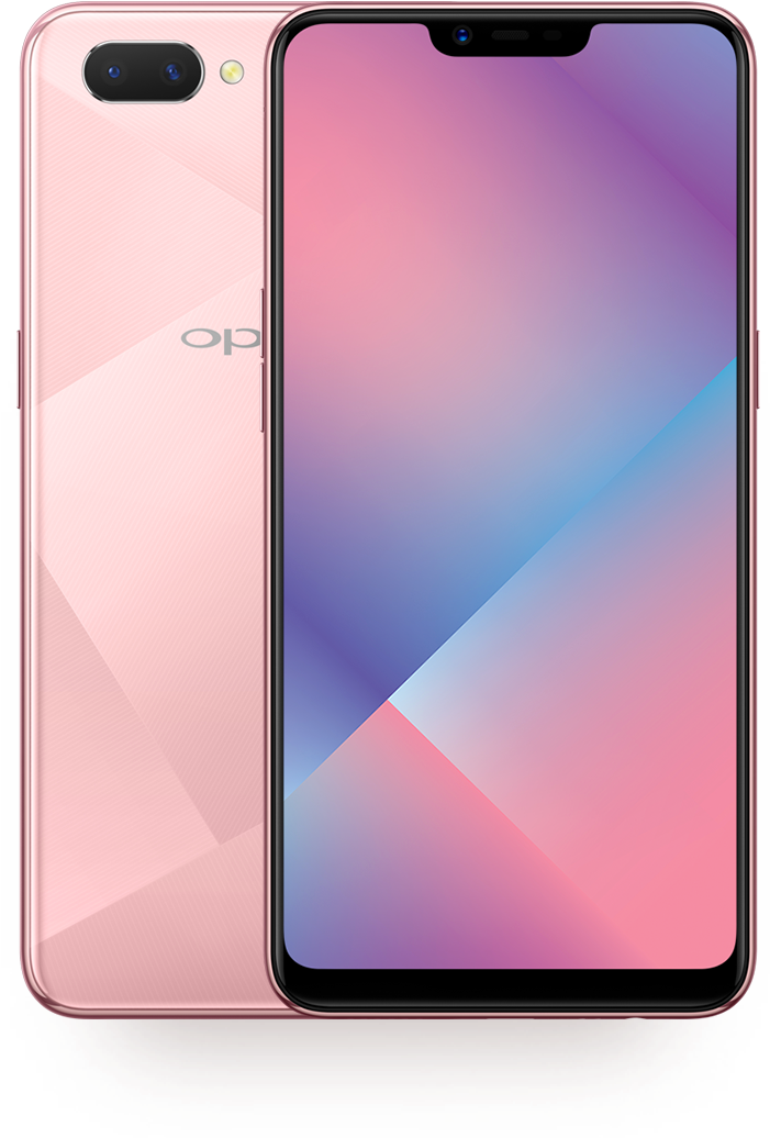 Дизайн смартфона Oppo с розовым градиентом Обои