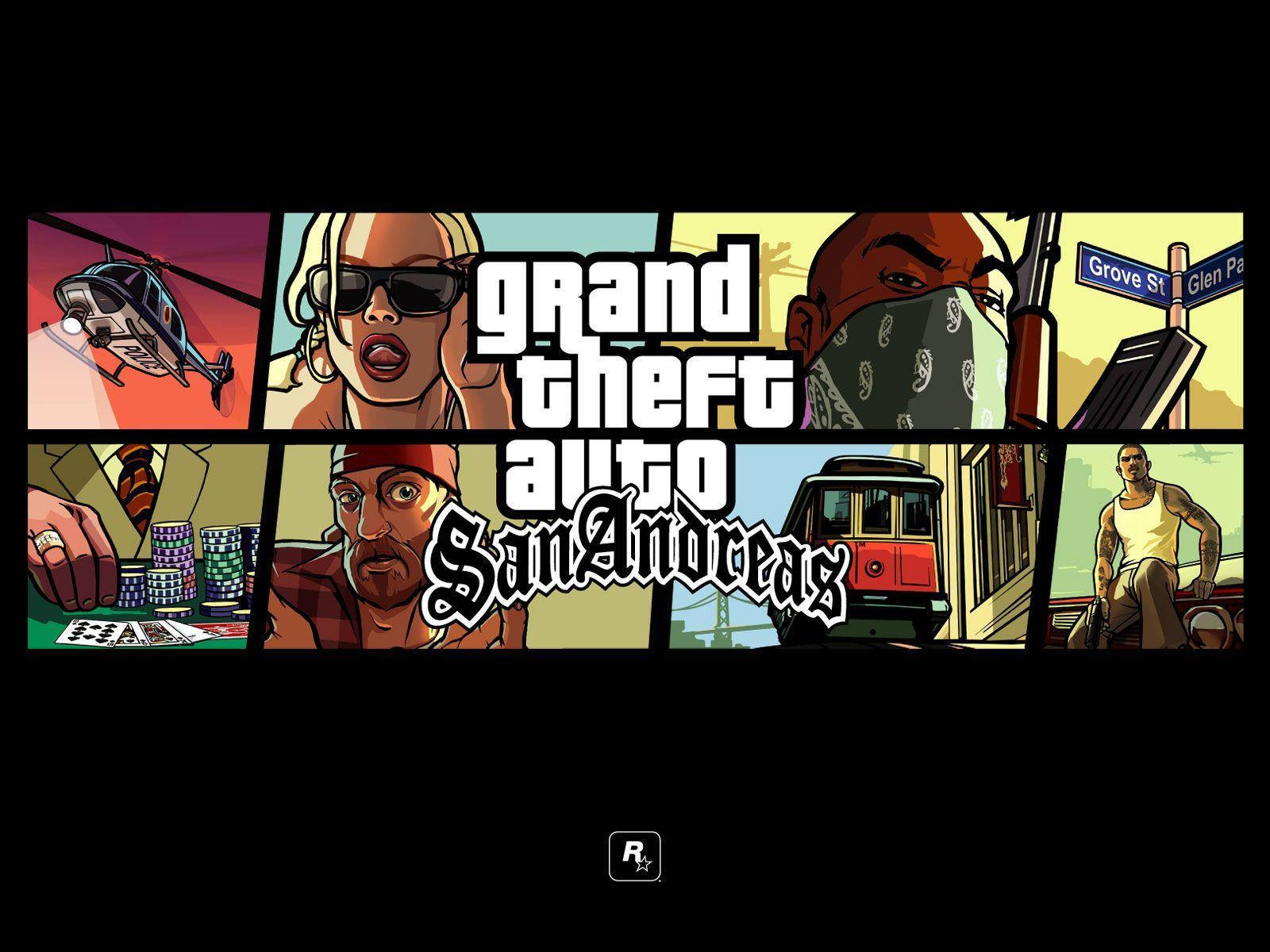 Динамичный коллаж персонажей из GTA: San Andreas Обои