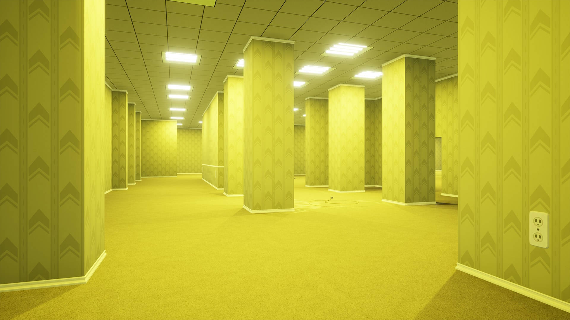 Желтые комнаты The Backrooms Обои