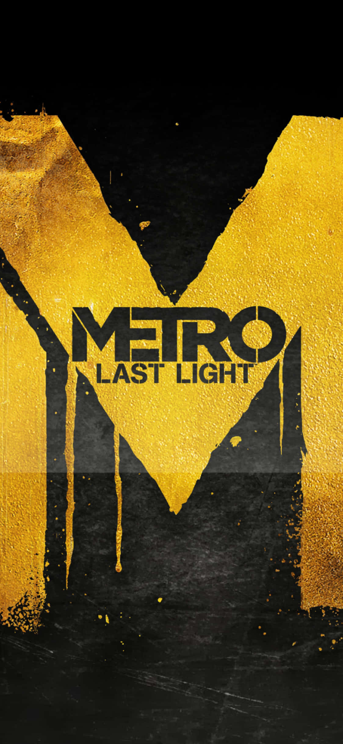 Желтый логотип iPhone X Metro Last Light фон Обои