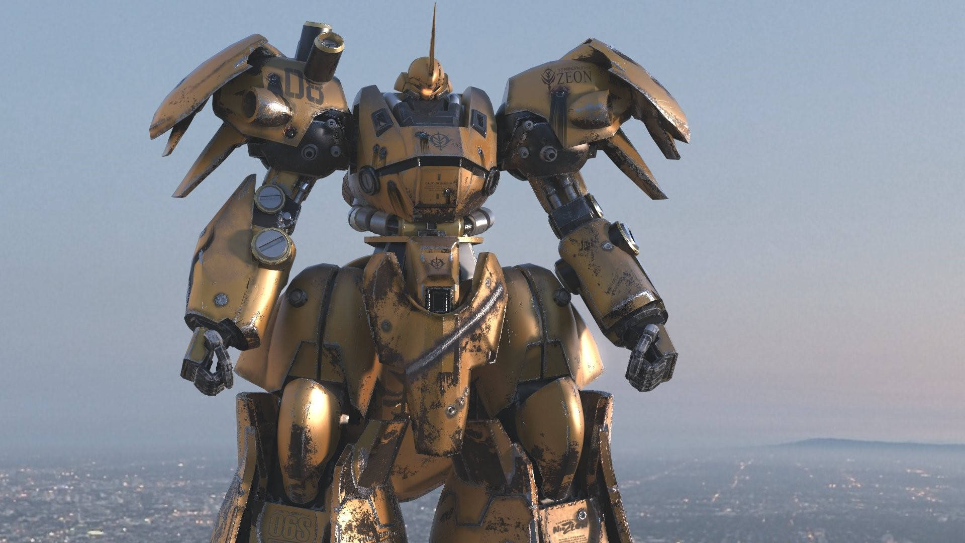 Желтый робот из Mobile Suit Gundam Обои