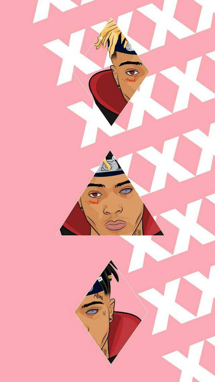 Живые обои Naruto с артом XXXTentacion в розовой эстетике