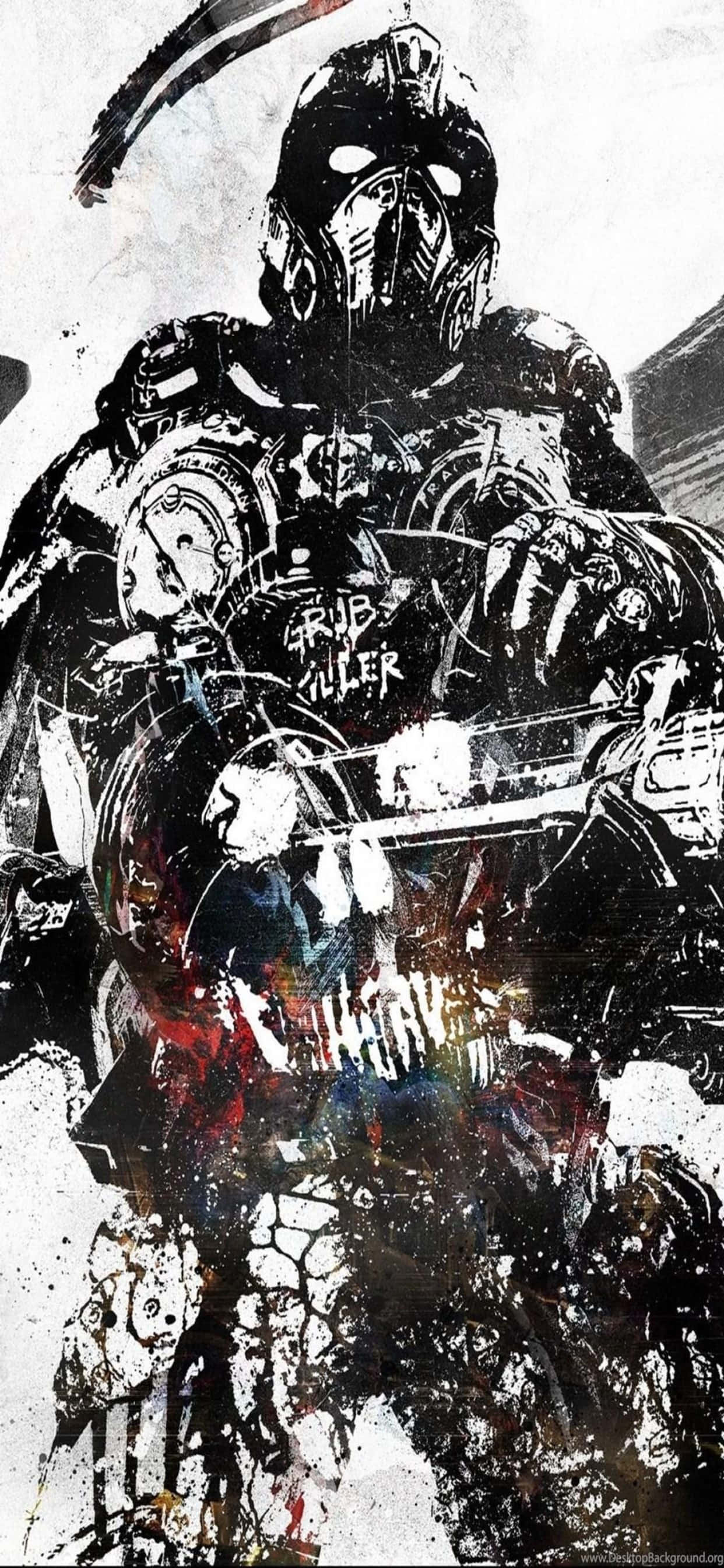 Захватывающее действие игры Gears of War 5 на iPhone XS Max Обои