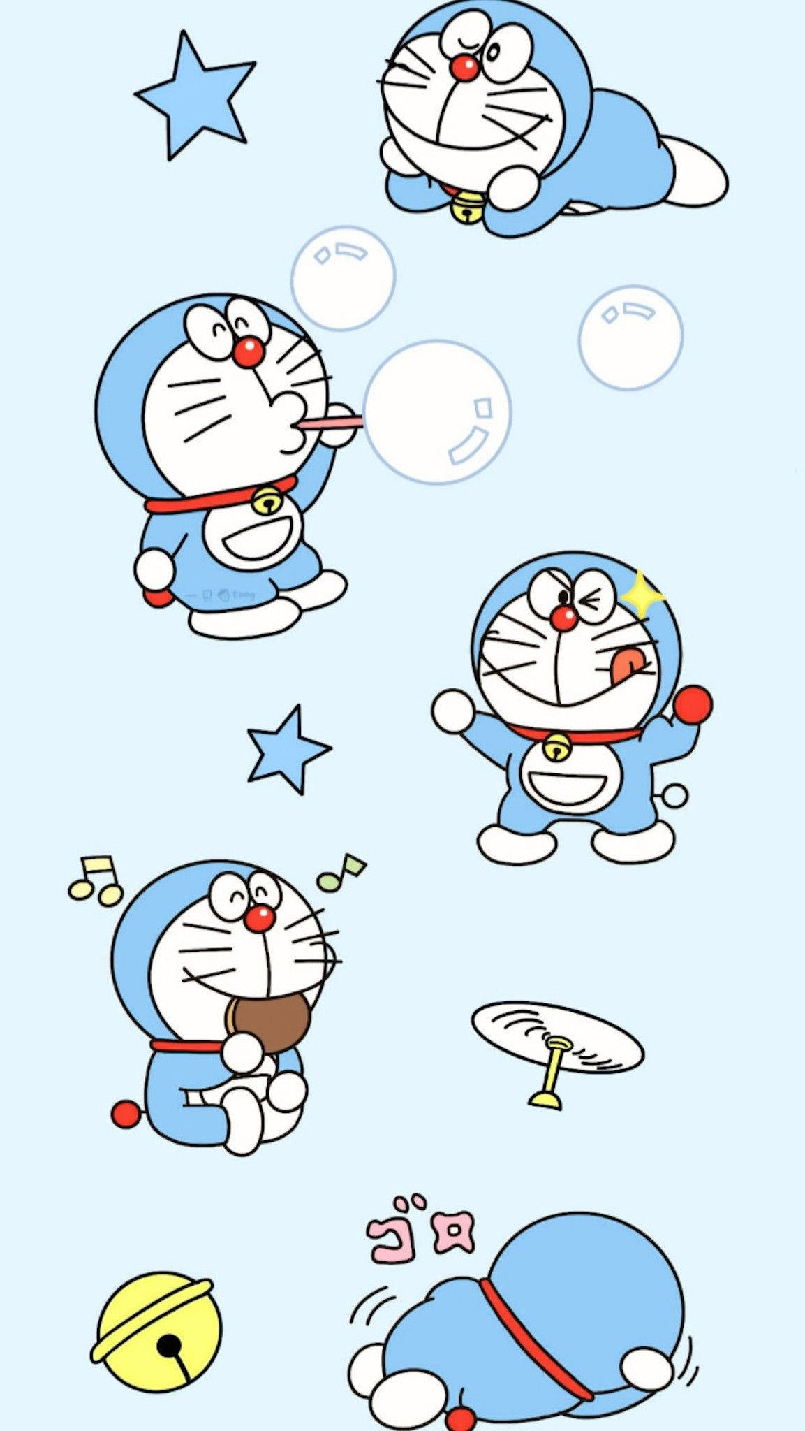 Захватывающее цифровое искусство Doraemon для iPhone Обои