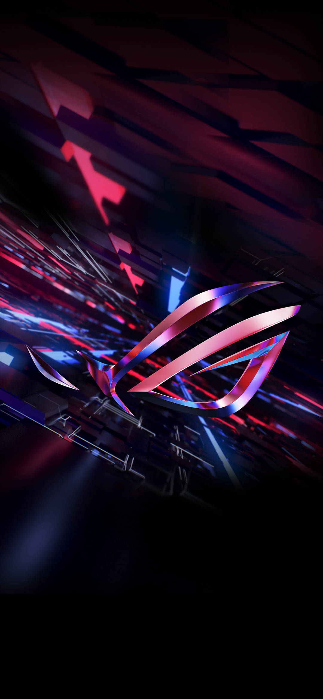 Захватывающий красный 3D-телефон Asus ROG со светящимся логотипом Обои