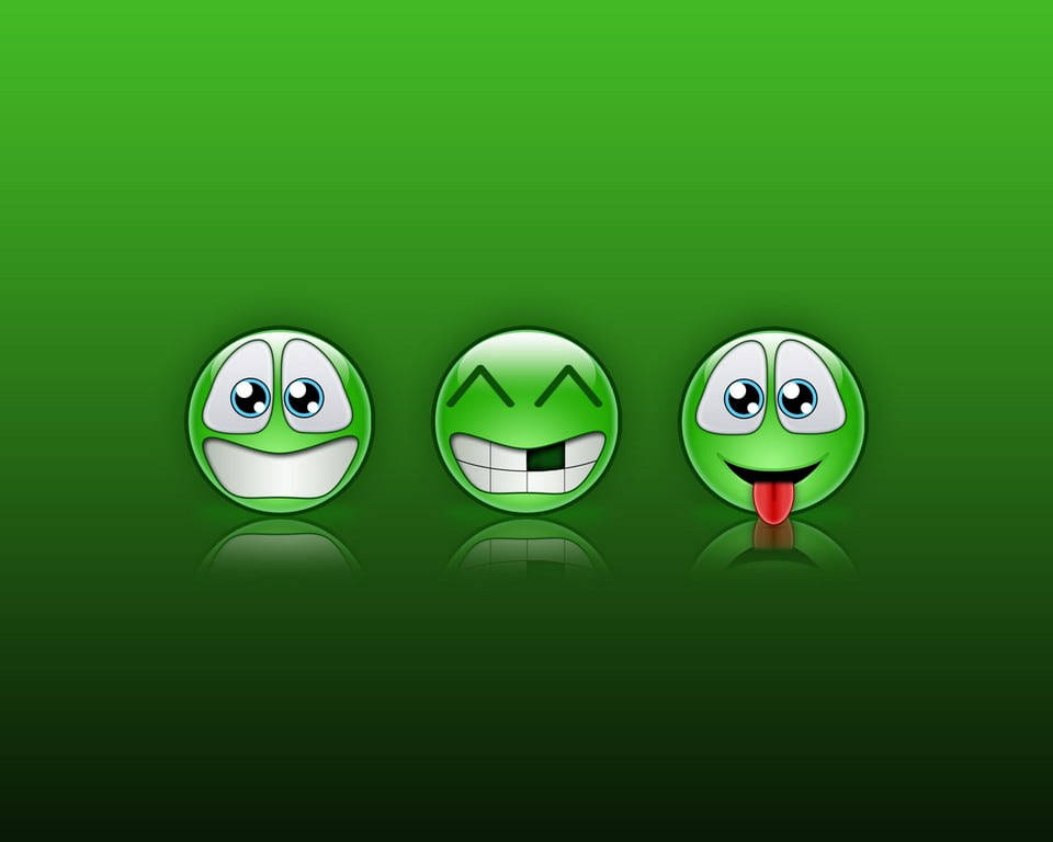 Зеленые смайлики MSN Messenger Обои
