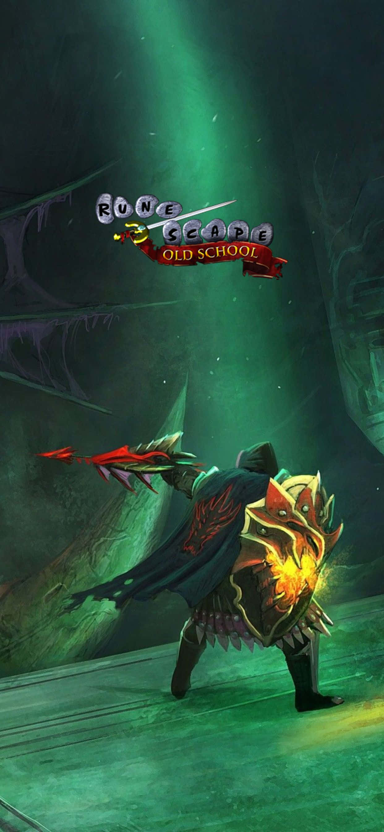 Зеленый домашний экран для iPhone XS Max Runescape Oldschool Обои