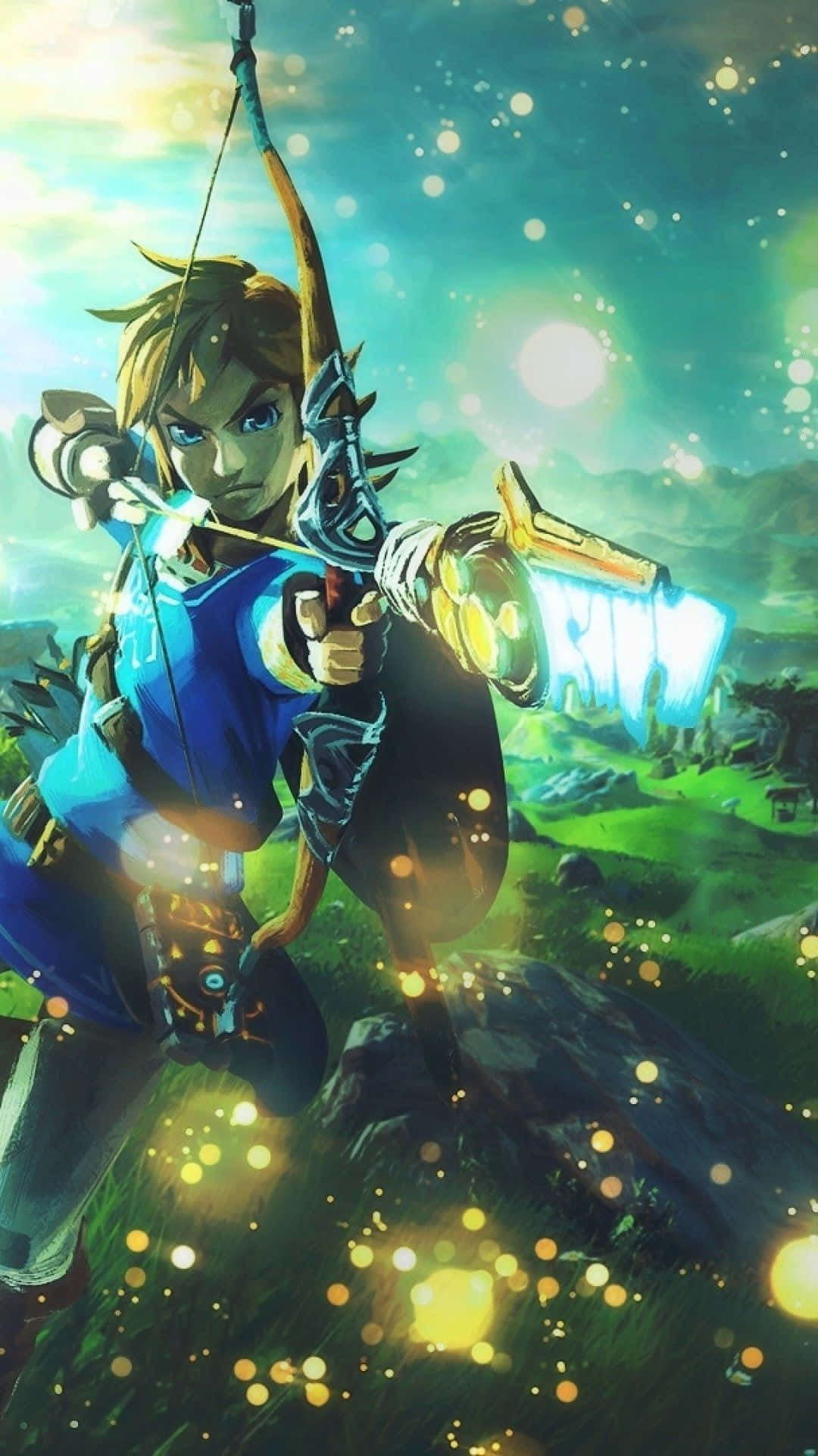 Зельда BOTW Линк с луком и стрелой Обои
