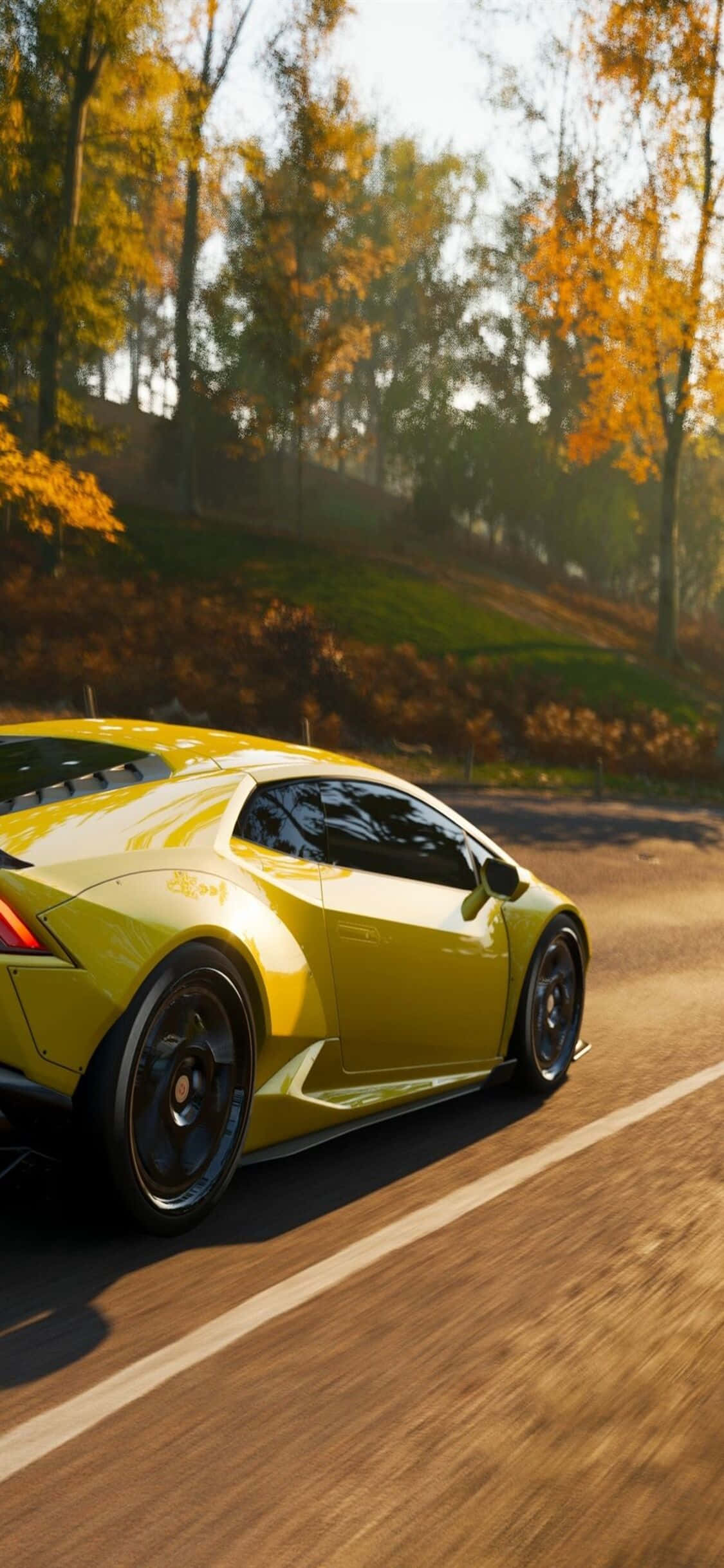 Золотой Lamborghini Huracan iPhone X Forza Motorsport 7 фон Обои